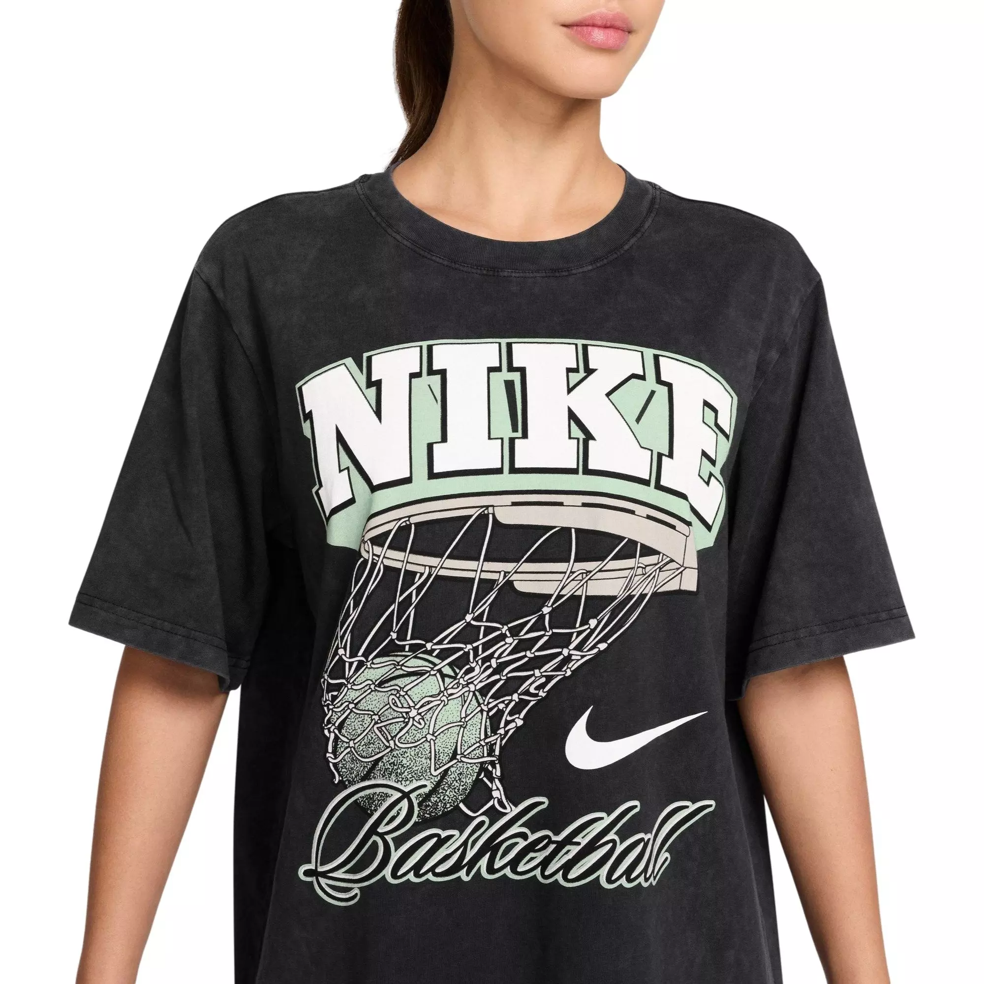 Nike Women's Short-Sleeve Basketball Tee - Black/Teal - BLACK/TEAL