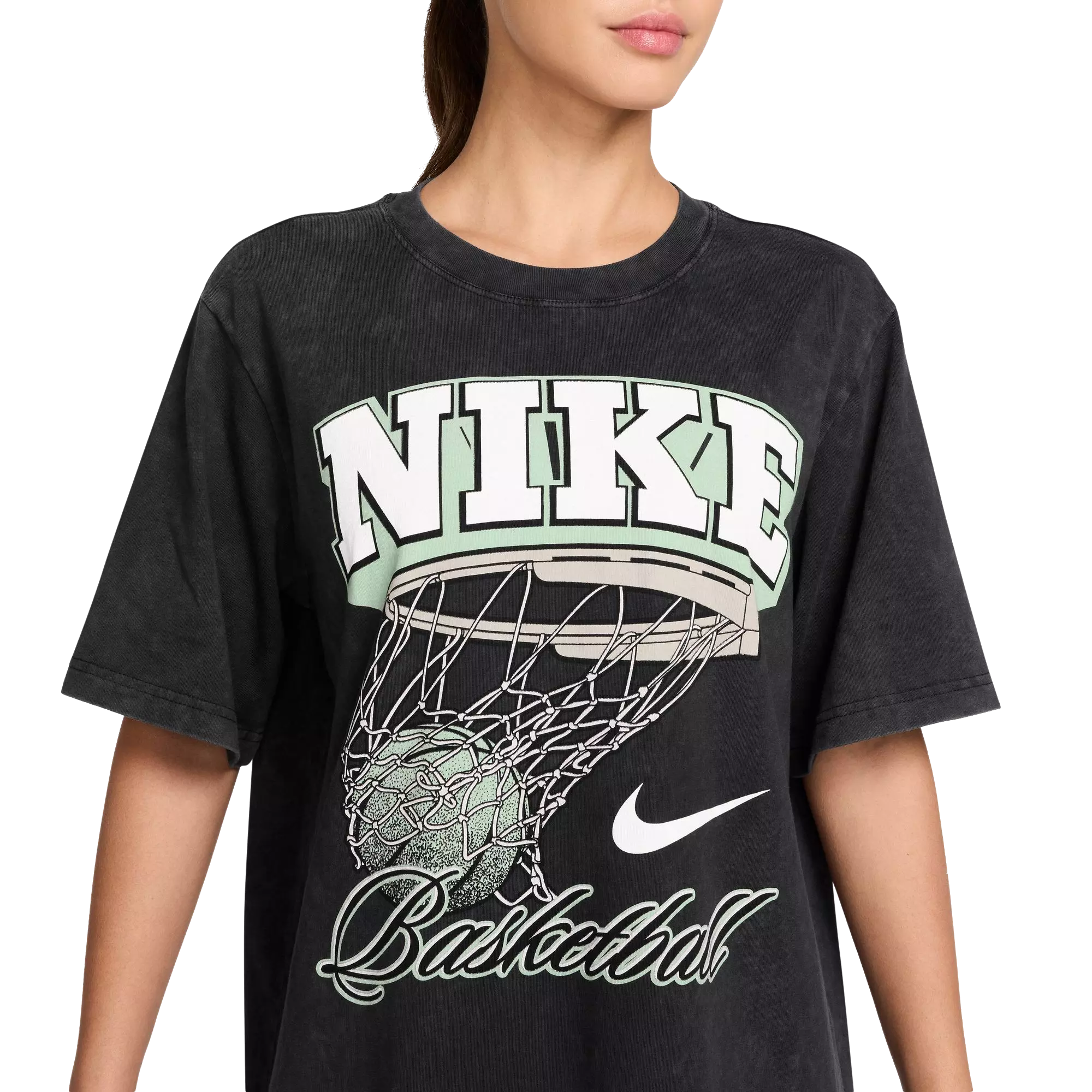 Nike Women's Short-Sleeve Basketball Tee-Black/Teal - BLACK/TEAL