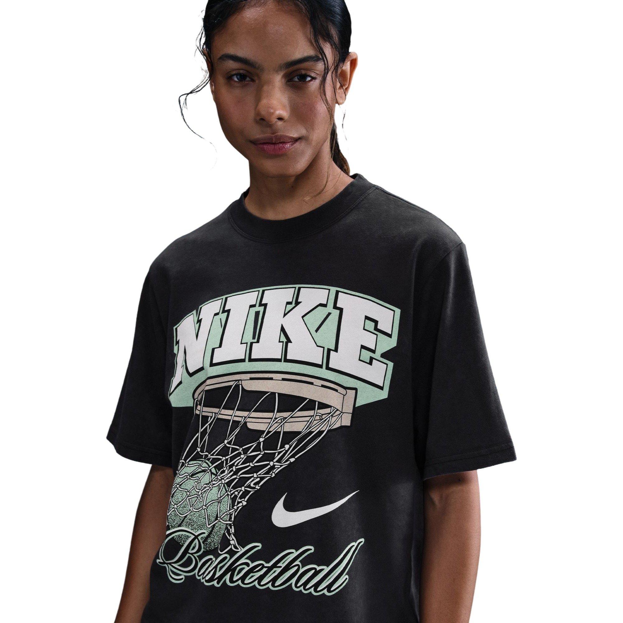 Nike Women's Short-Sleeve Basketball Tee-Black/Teal - BLACK/TEAL Thumbnail View 5