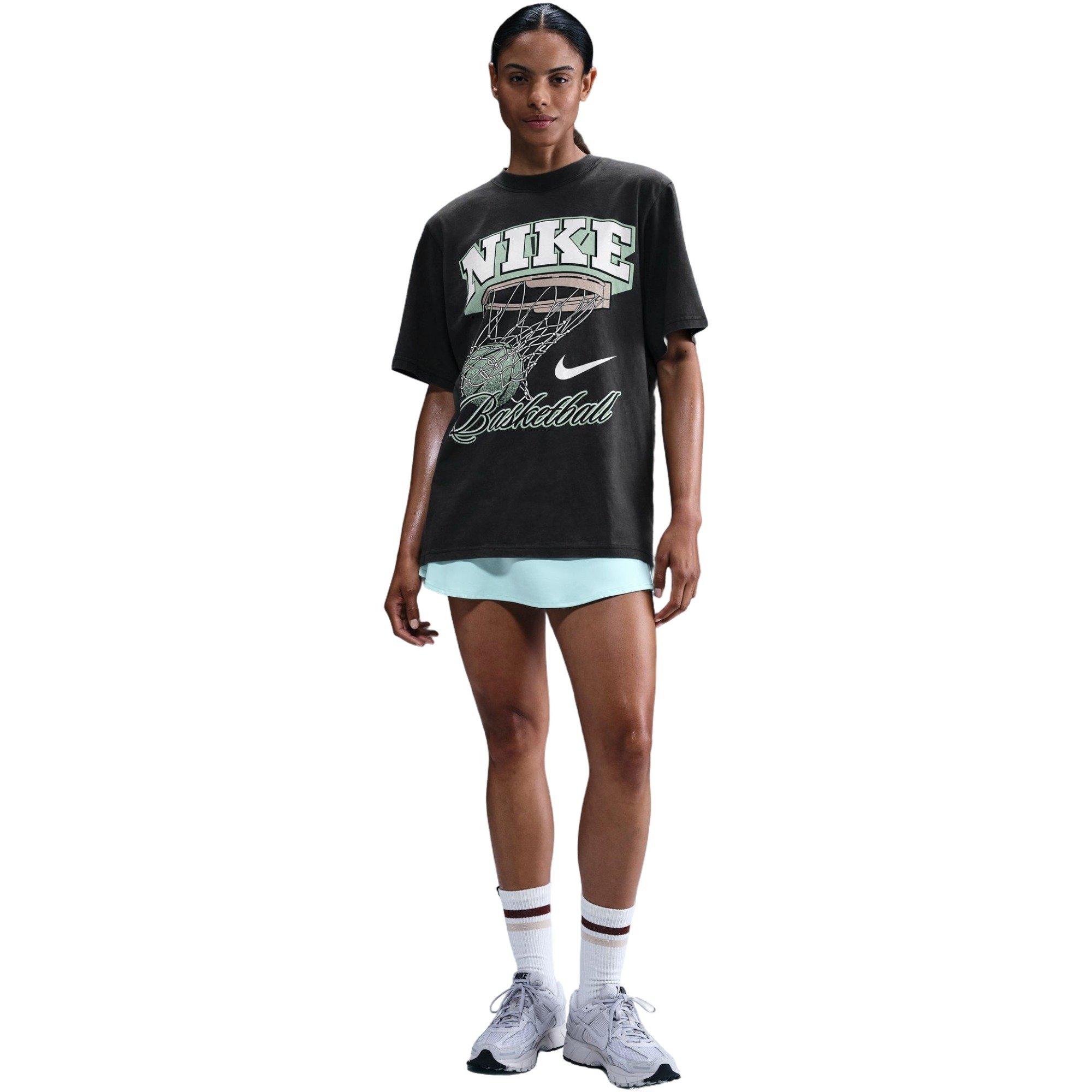 Nike Women's Short-Sleeve Basketball Tee-Black/Teal - BLACK/TEAL Thumbnail View 7