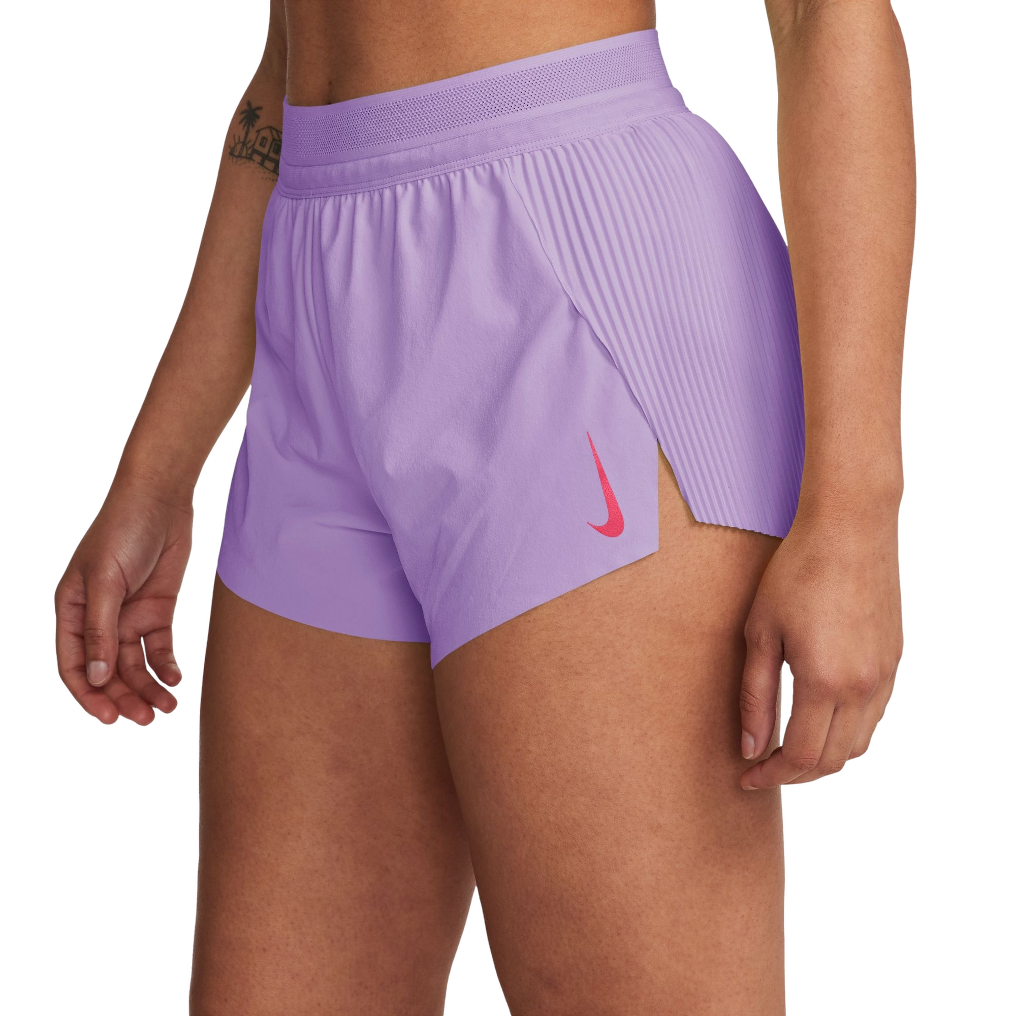 Nike Women's AeroSwift Dri-FIT ADV Mid-Rise Brief-Lined 3" Running Shorts - Purple - PURPLE Thumbnail View 3