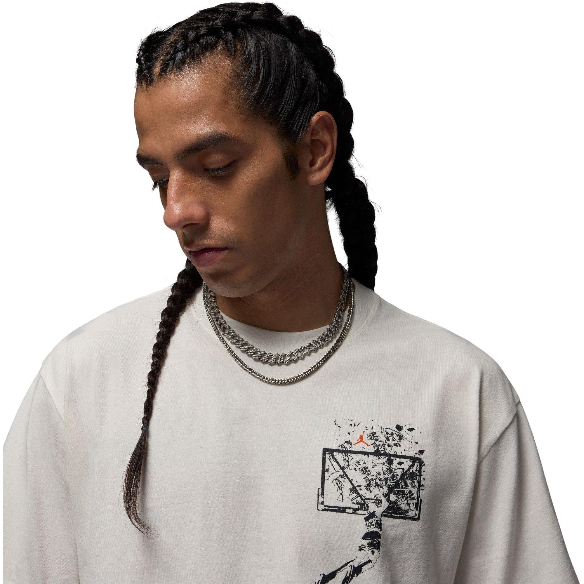 Jordan Men's Brooklyn Oversized Graphic Tee - Sail - SAIL Thumbnail View 3