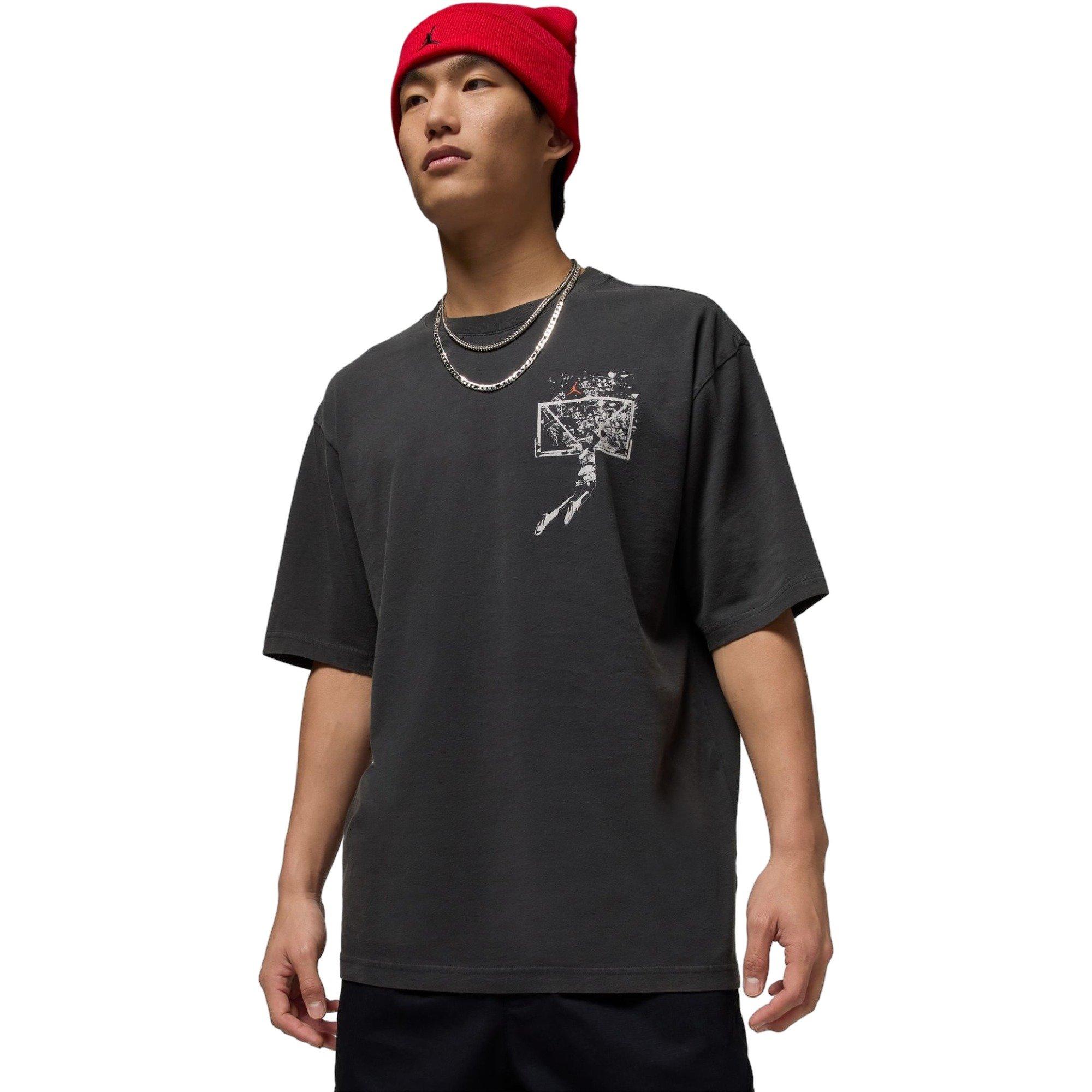 Jordan Men's Brooklyn Oversized Graphic Tee - BLACK Thumbnail View 1