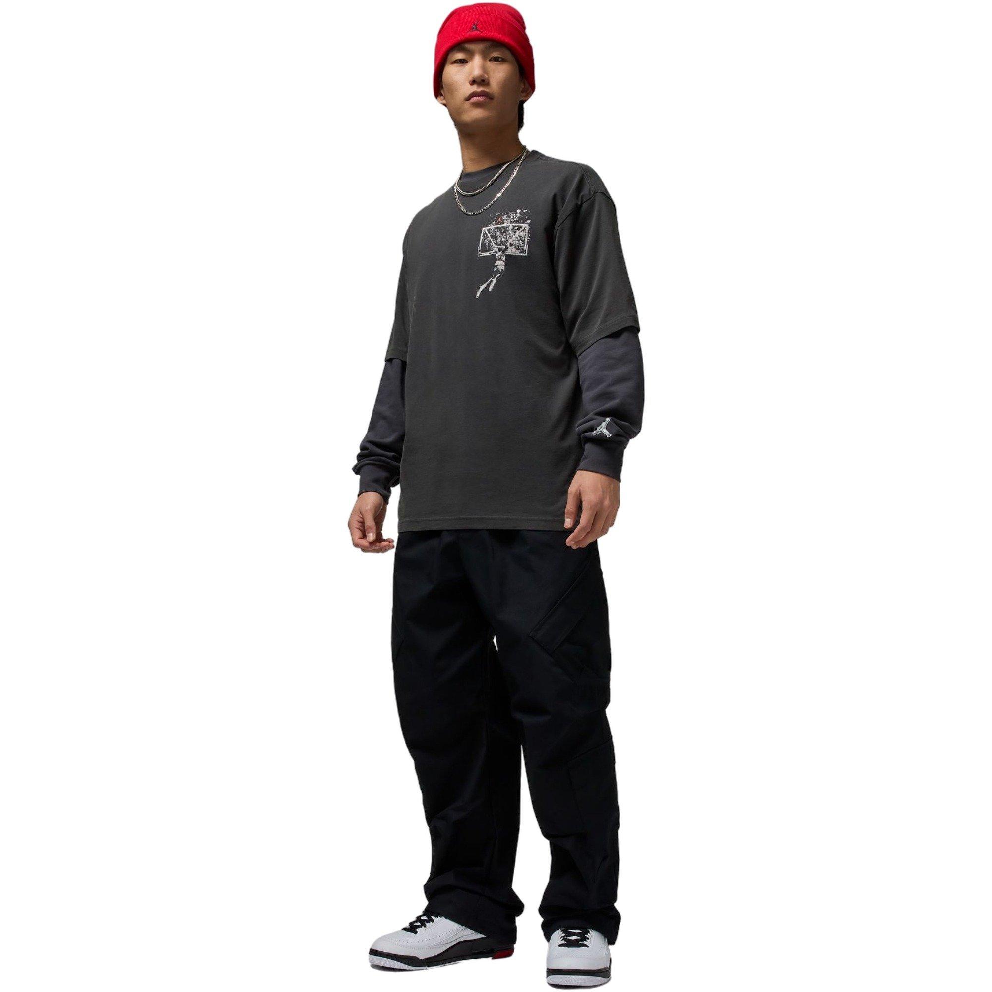 Jordan Men's Brooklyn Oversized Graphic Tee - BLACK Thumbnail View 6