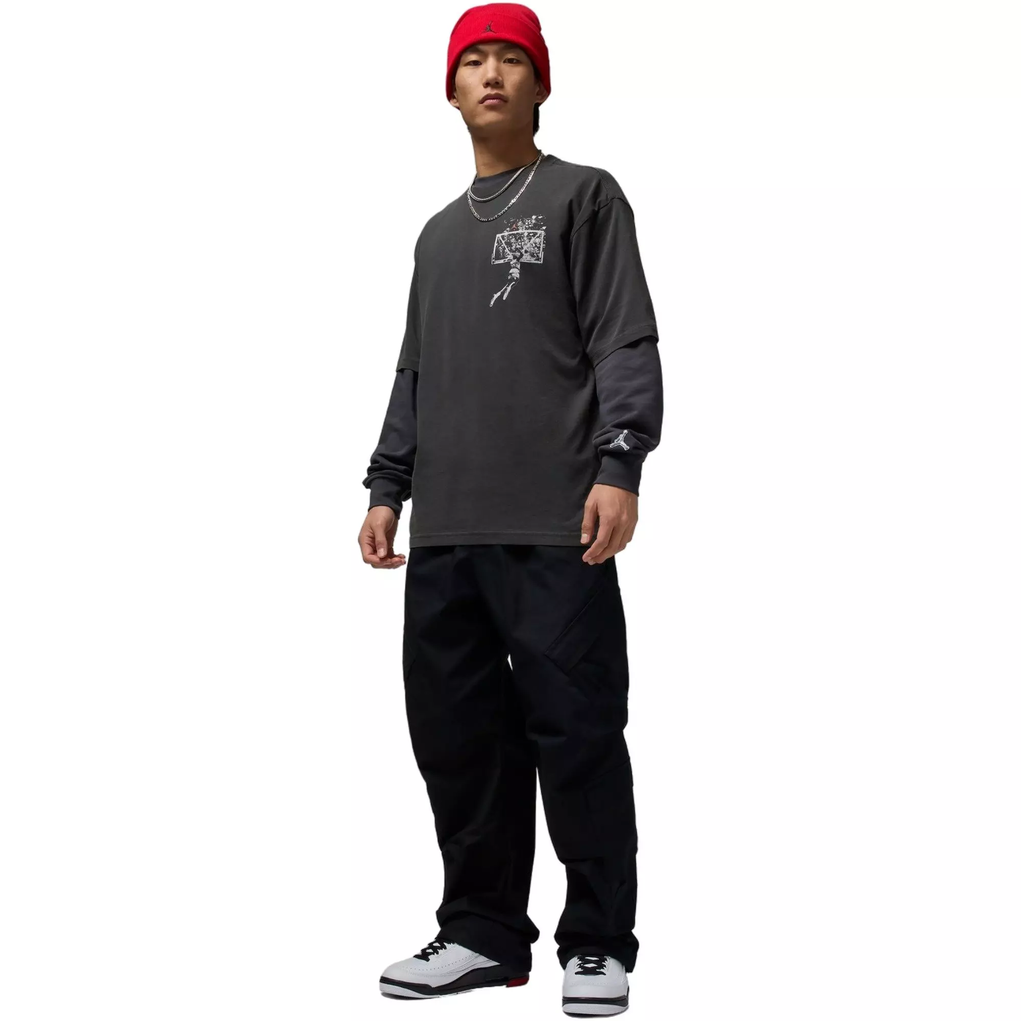 Jordan Men's Brooklyn Oversized Graphic Tee - BLACK
