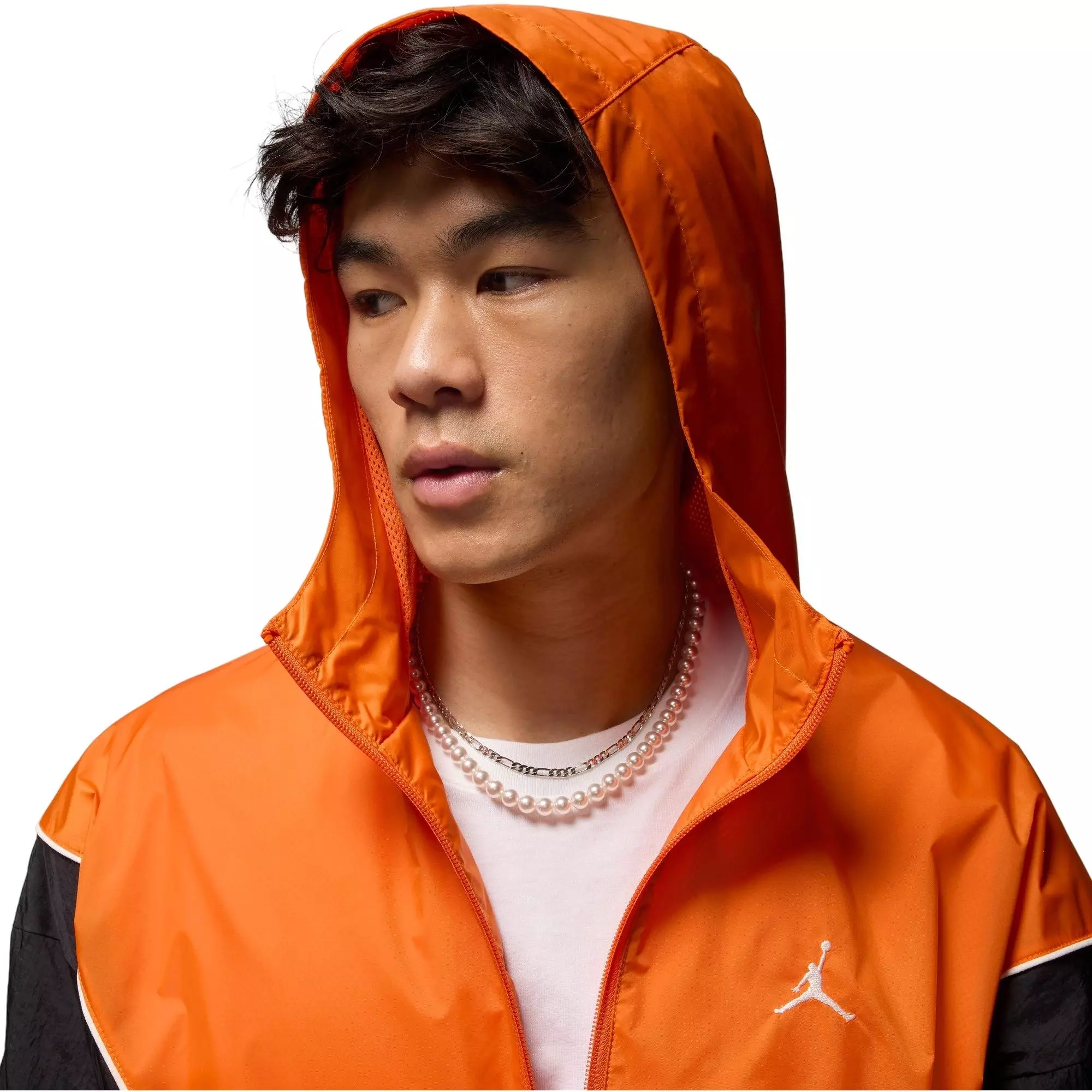 Jordan Men's Brooklyn Hooded Draft Jacket - ORANGE