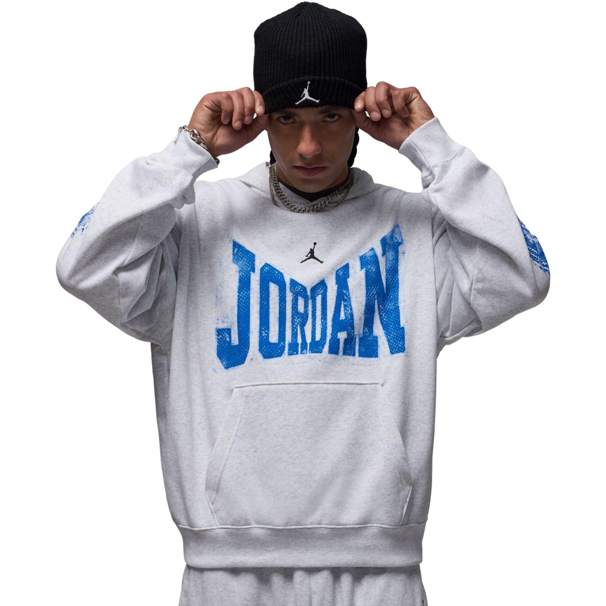 Jordan Men's Brooklyn Collegiate Pullover Hoodie - GREY Thumbnail View 1