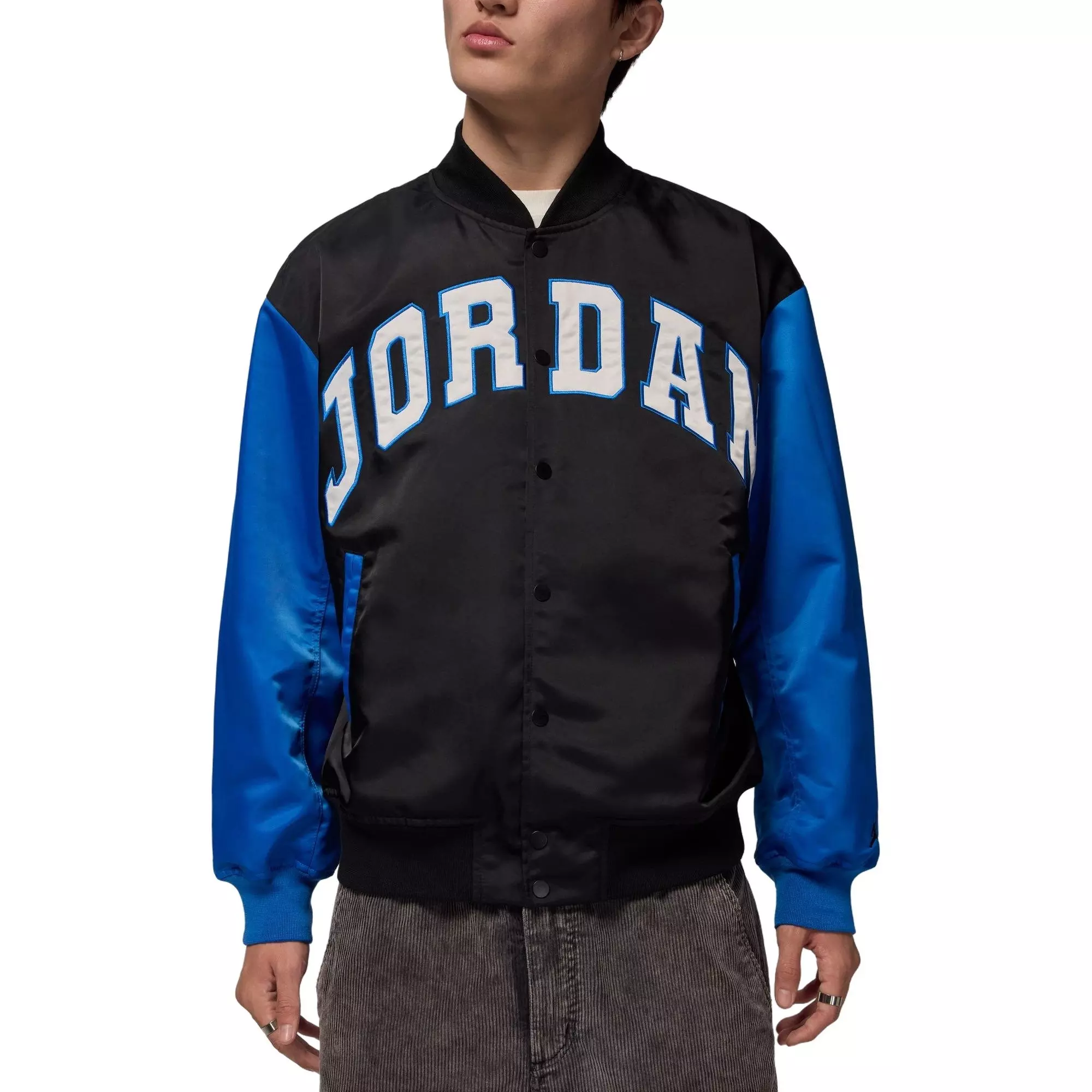 Jordan Men's Brooklyn Collegiate Varsity Jacket-Black - BLACK