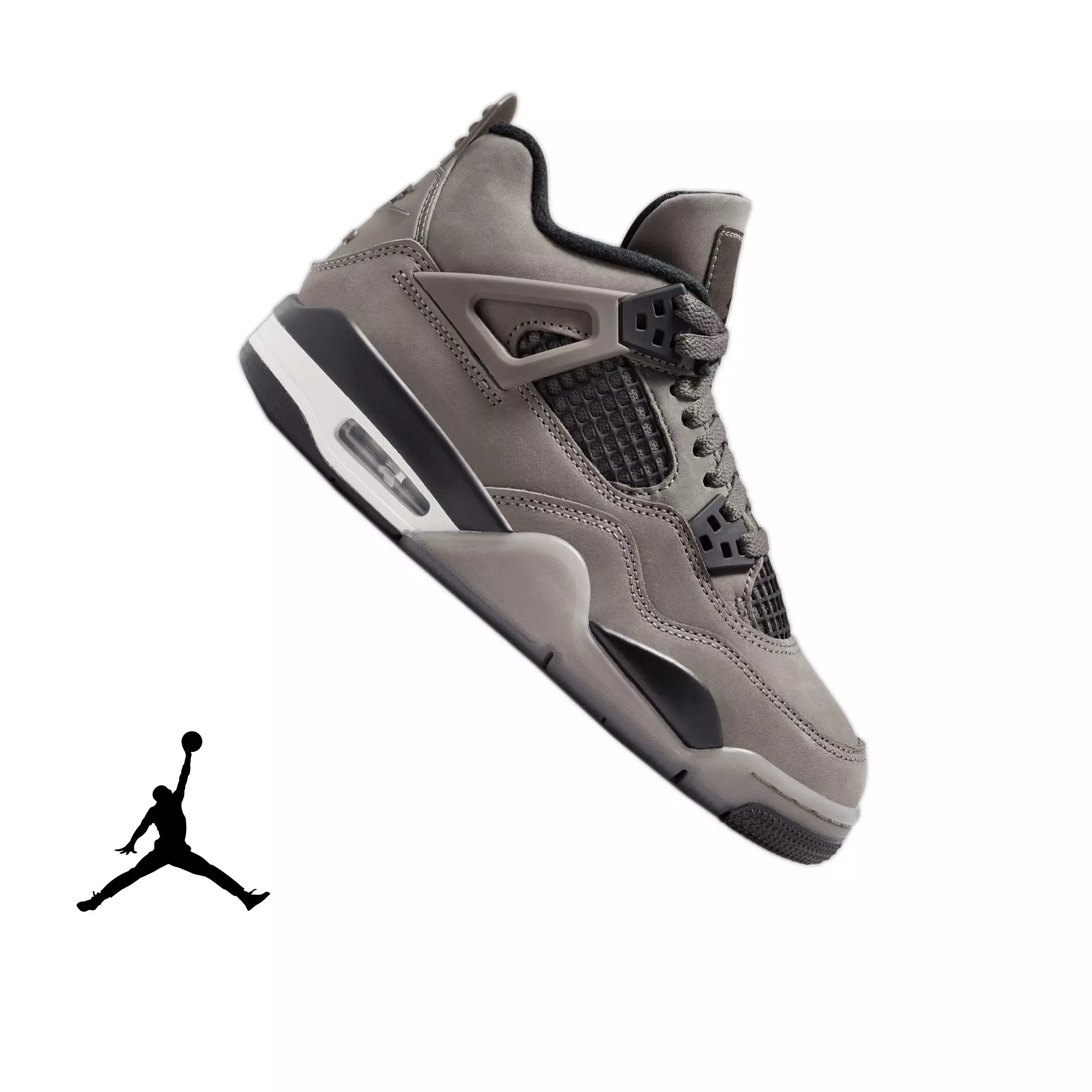 Jordan 4 Retro "Cave Stone and Black" Grade School Kids' Shoe - CAVE STONE/BLACK