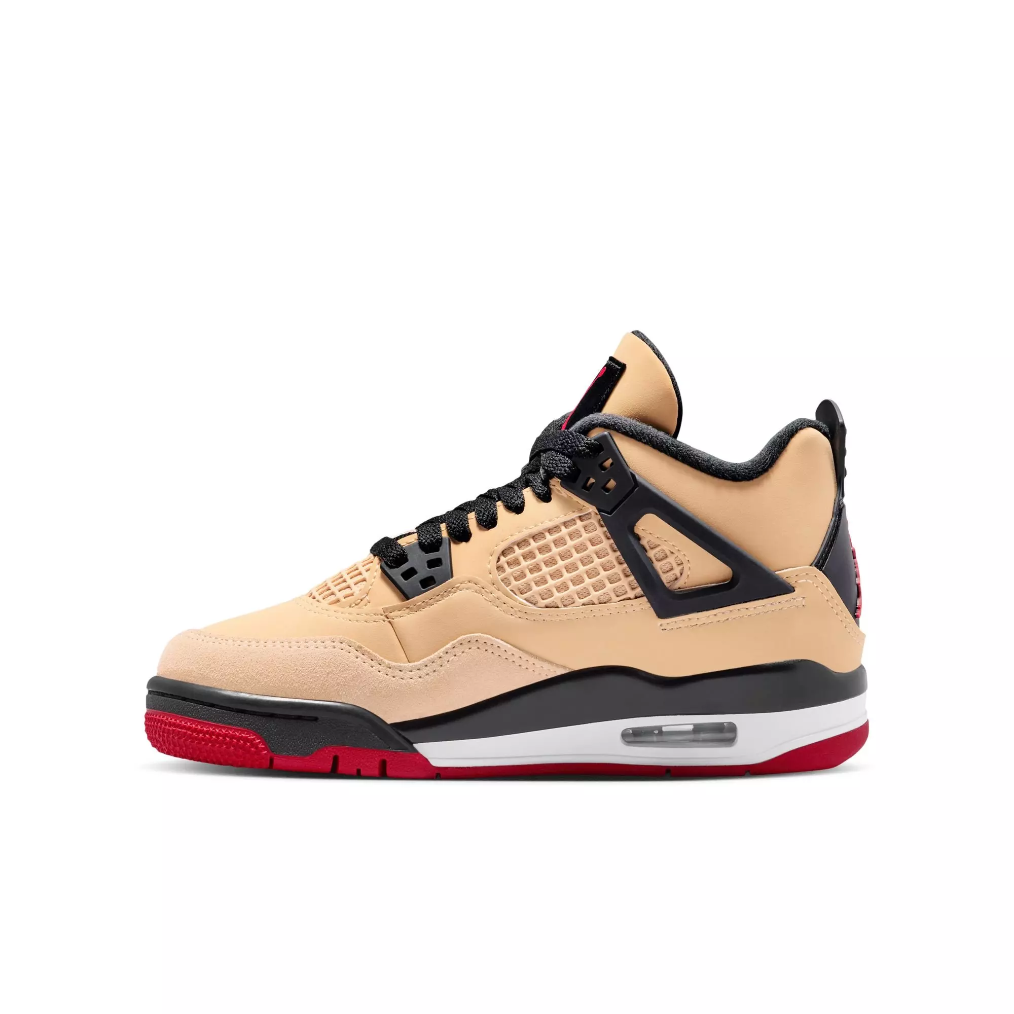 Jordan 4 Retro "Pizza" Grade School Kids' Shoe - SESAME/FIRE RED/BLACK