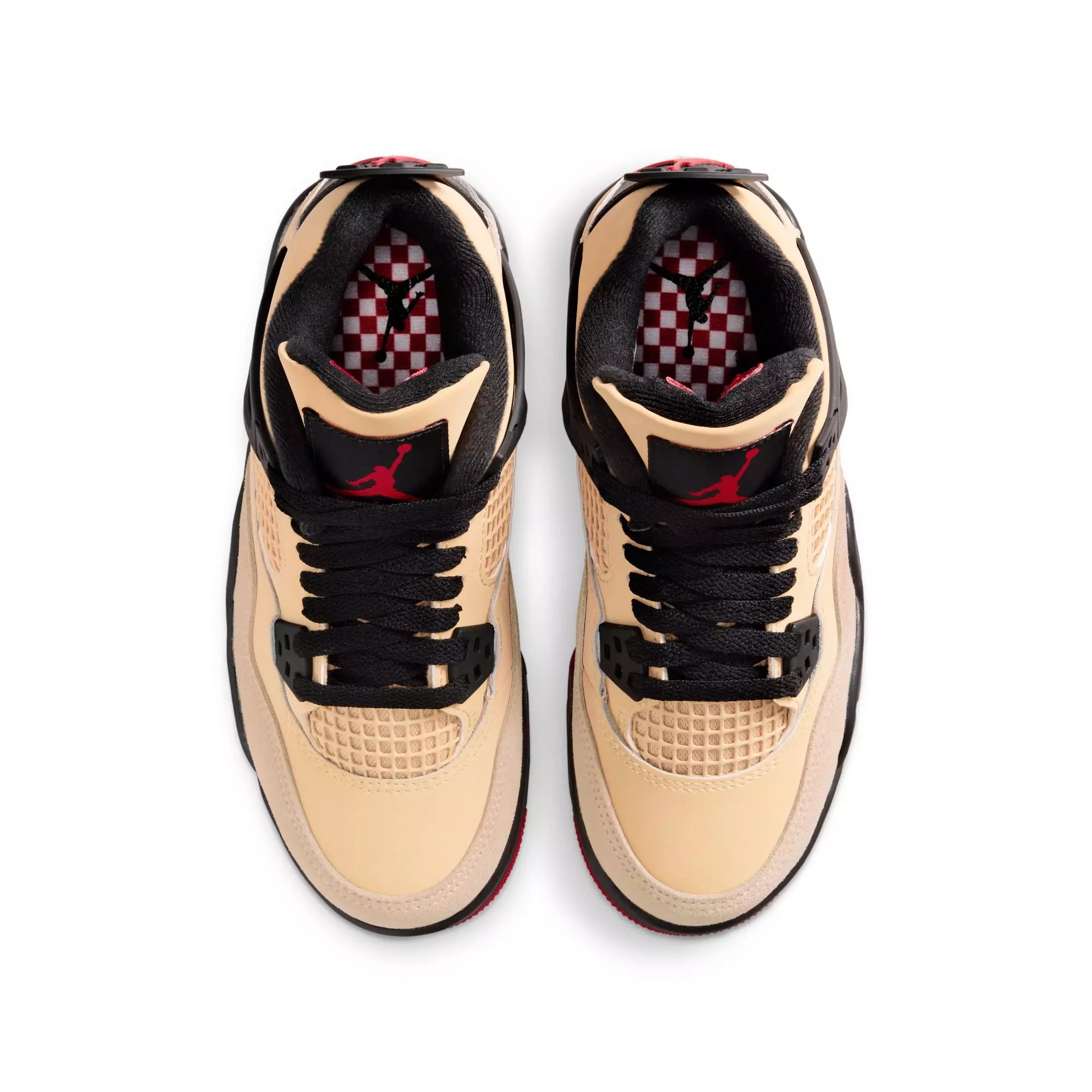 Jordan 4 Retro "Pizza" Grade School Kids' Shoe - SESAME/FIRE RED/BLACK