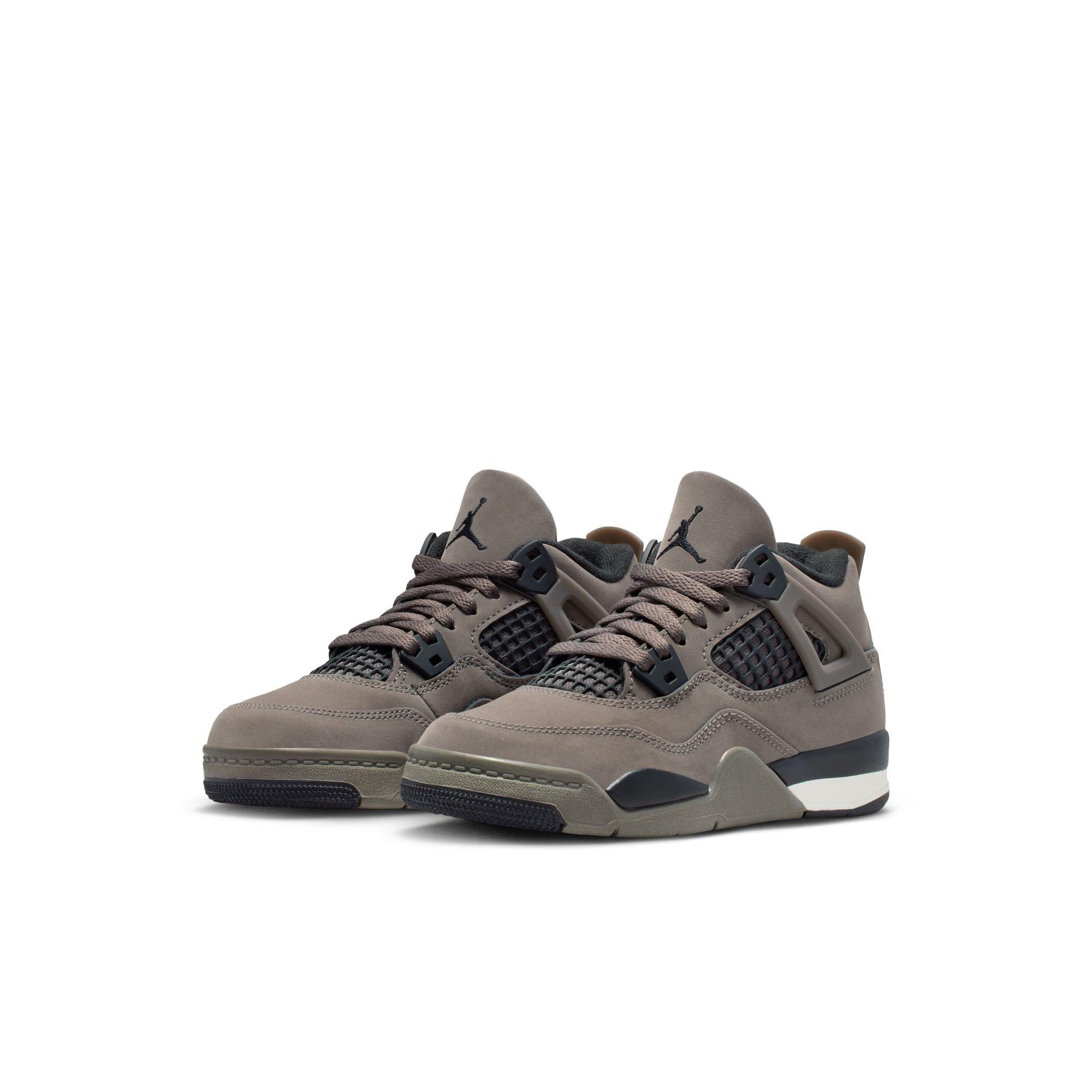 Jordan 4 Retro Preschool Kids' "Cave Stone and Black" Shoe