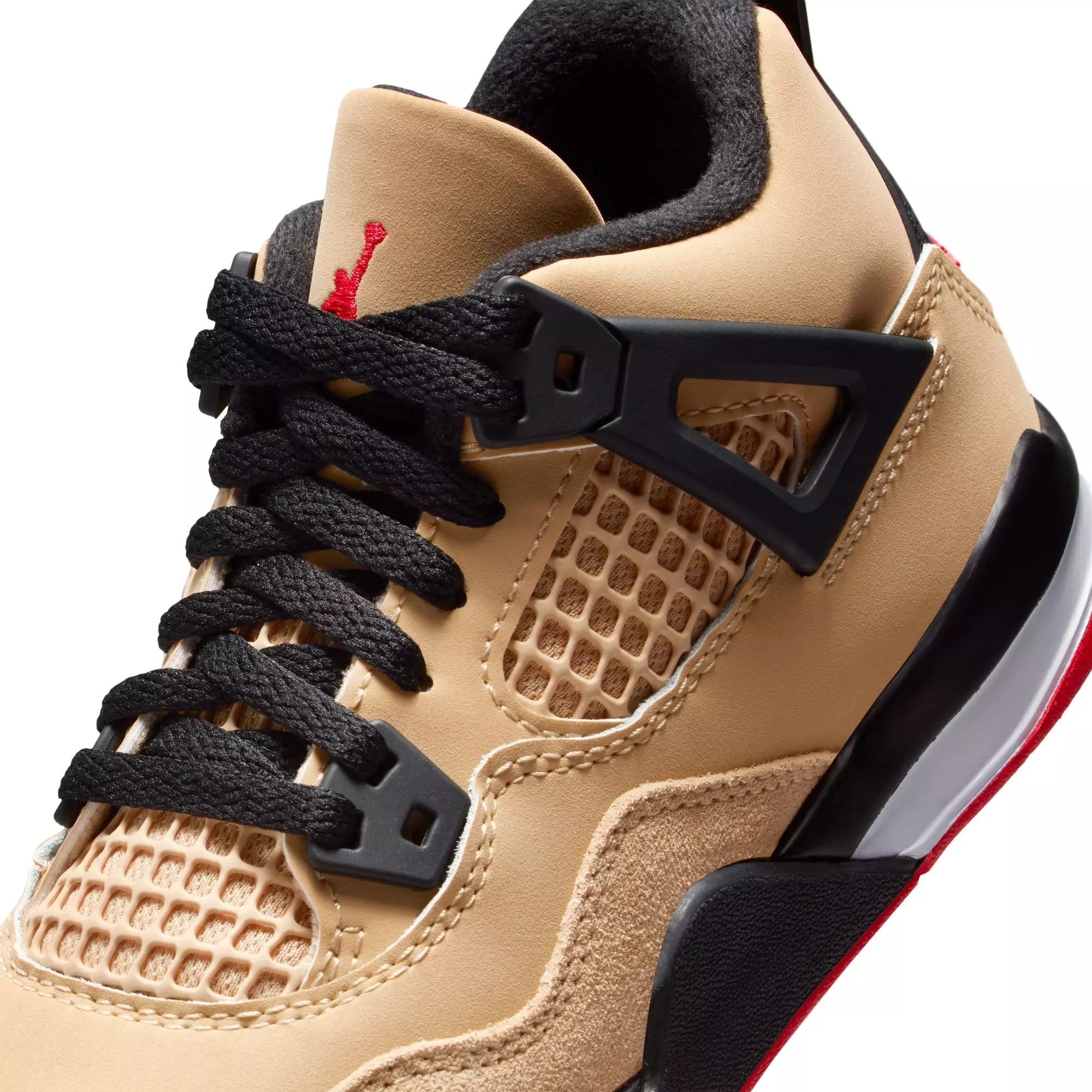 Jordan 4 Retro "Pizza" Preschool Kids' Shoe - SESAME/FIRE RED/BLACK