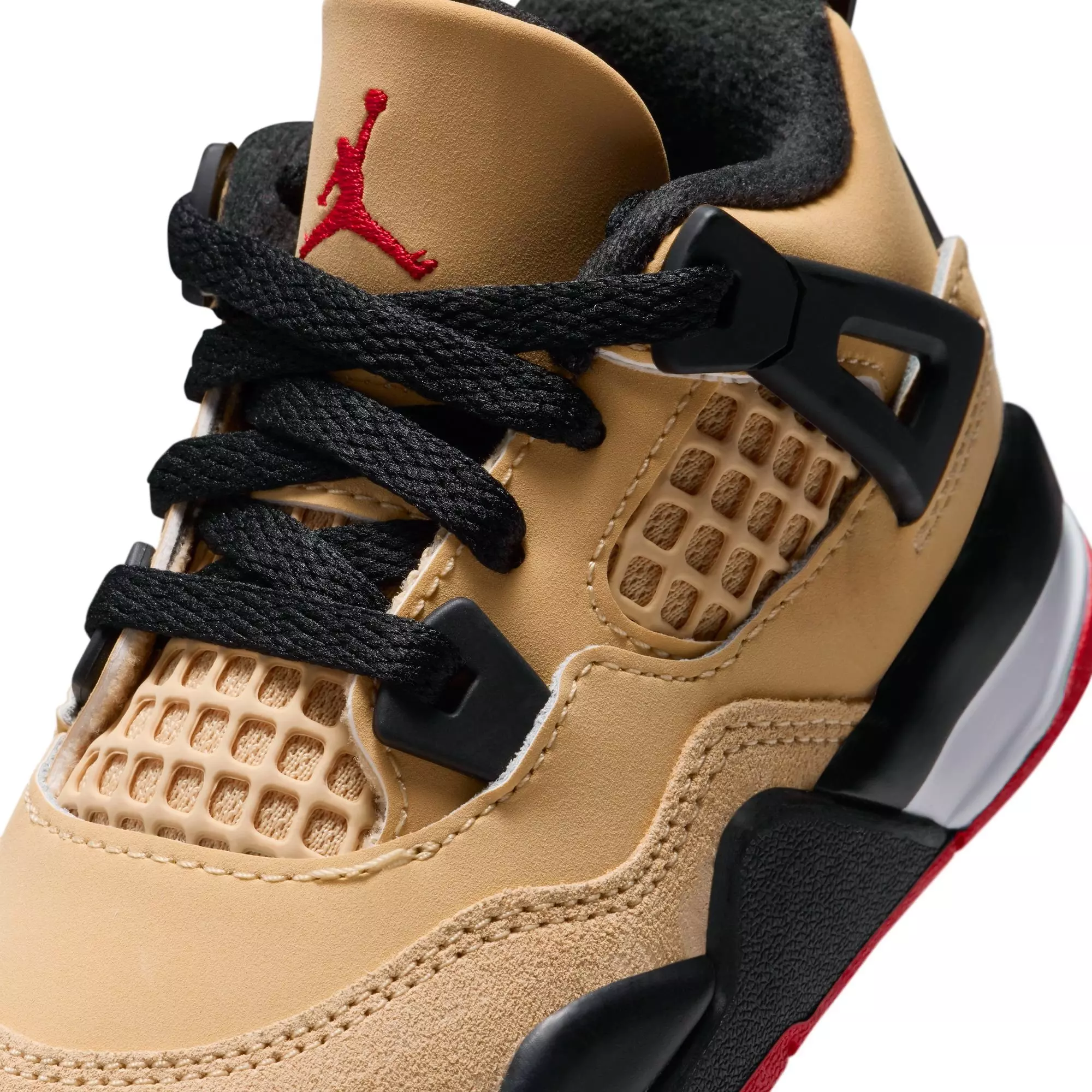 Jordan 4 Retro "Pizza" Toddler Kids' Shoe - SESAME/FIRE RED/BLACK