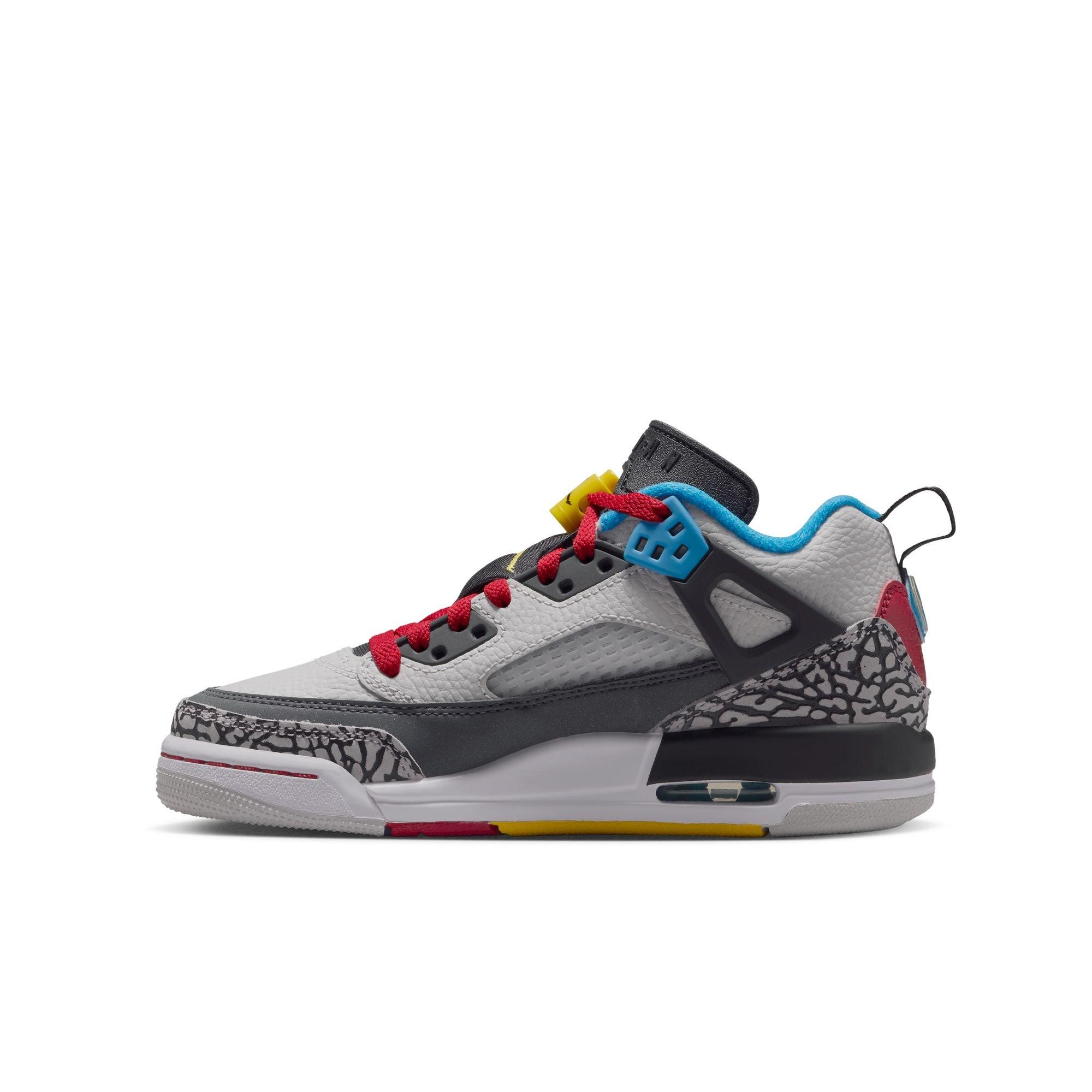 Jordan Spizike Low SE Grade School Boys' "Neutral Grey/Varsity Maize/Surf Blue" Shoe