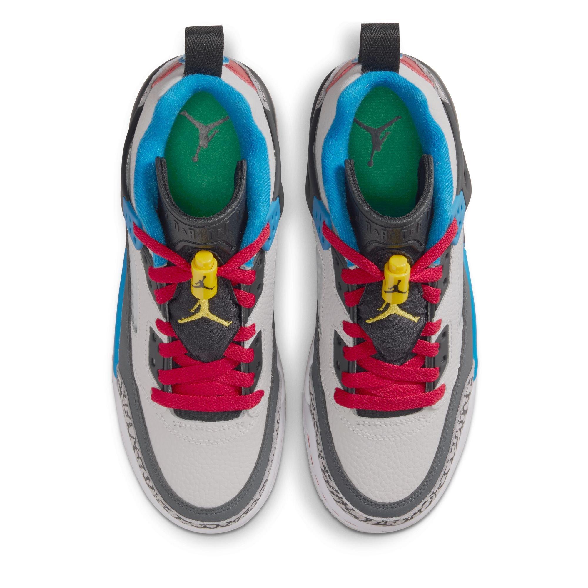 Jordan Spizike Low SE Grade School Boys' "Neutral Grey/Varsity Maize/Surf Blue" Shoe