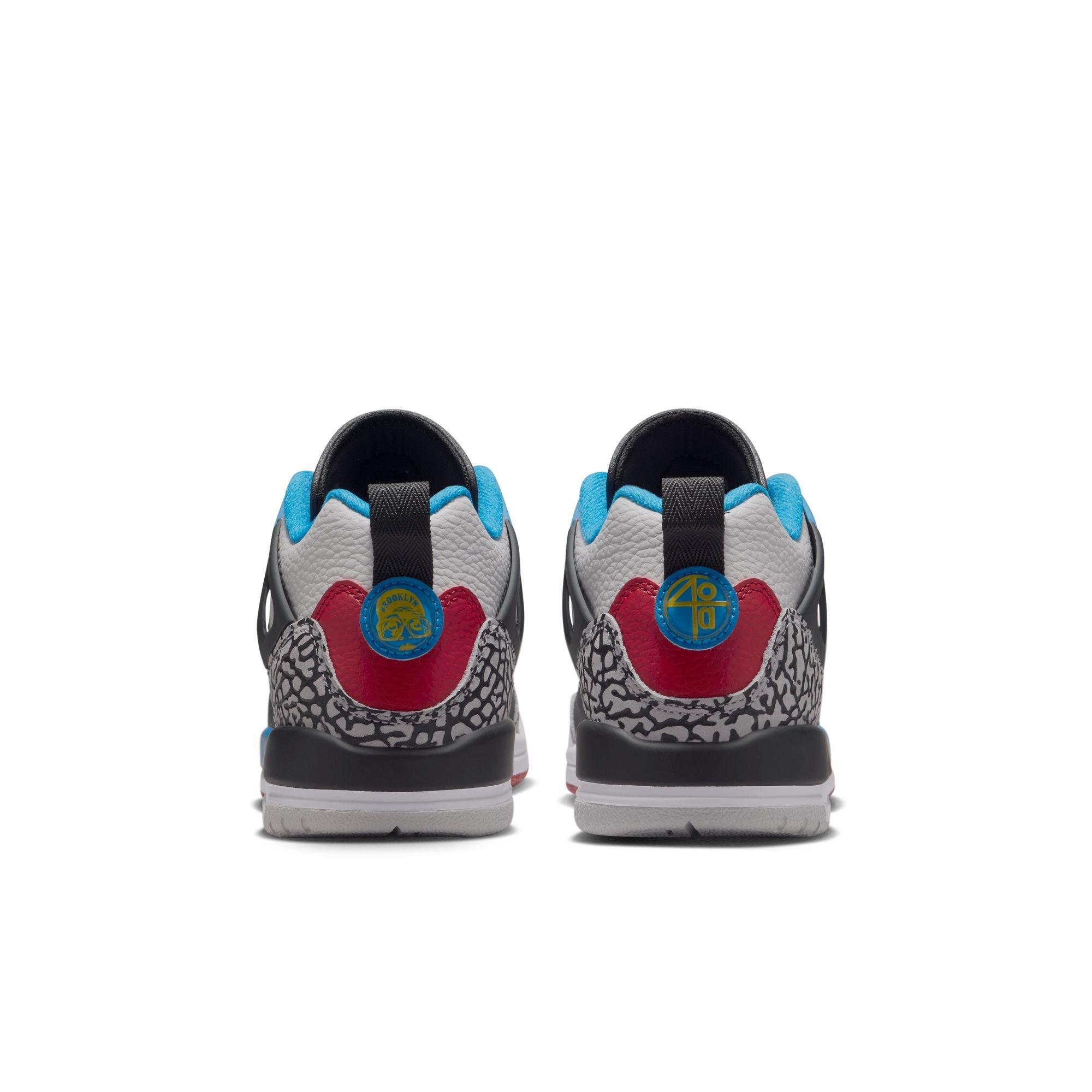 Jordan Spizike Low SE Grade School Boys' "Neutral Grey/Varsity Maize/Surf Blue" Shoe