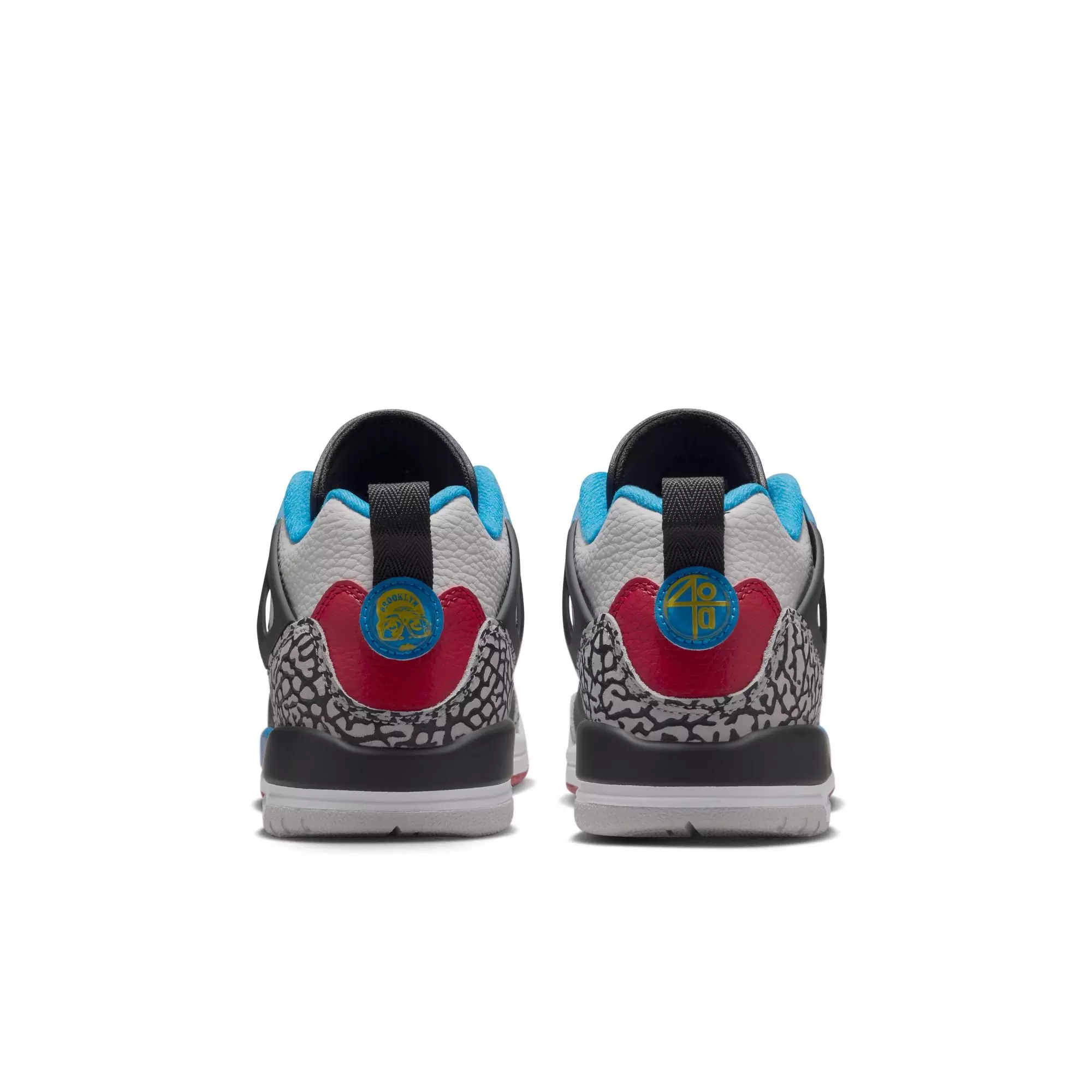 Jordan Spizike Low SE "Neutral Grey/Varsity Maize/Surf Blue" Grade School Boys' Shoe - GREY/BLUE/BLACK