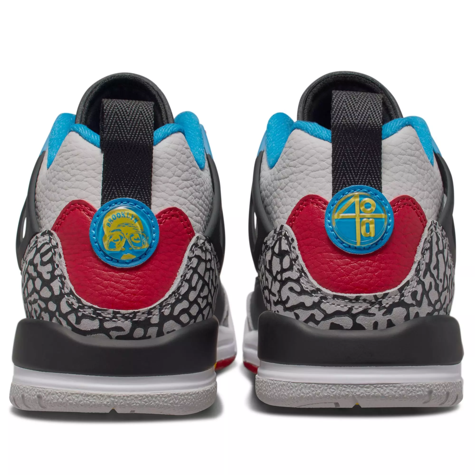 Jordan Spizike Low SE "Neutral Grey/Varsity Maize/Surf Blue" Grade School Boys' Shoe - GREY/BLUE/BLACK