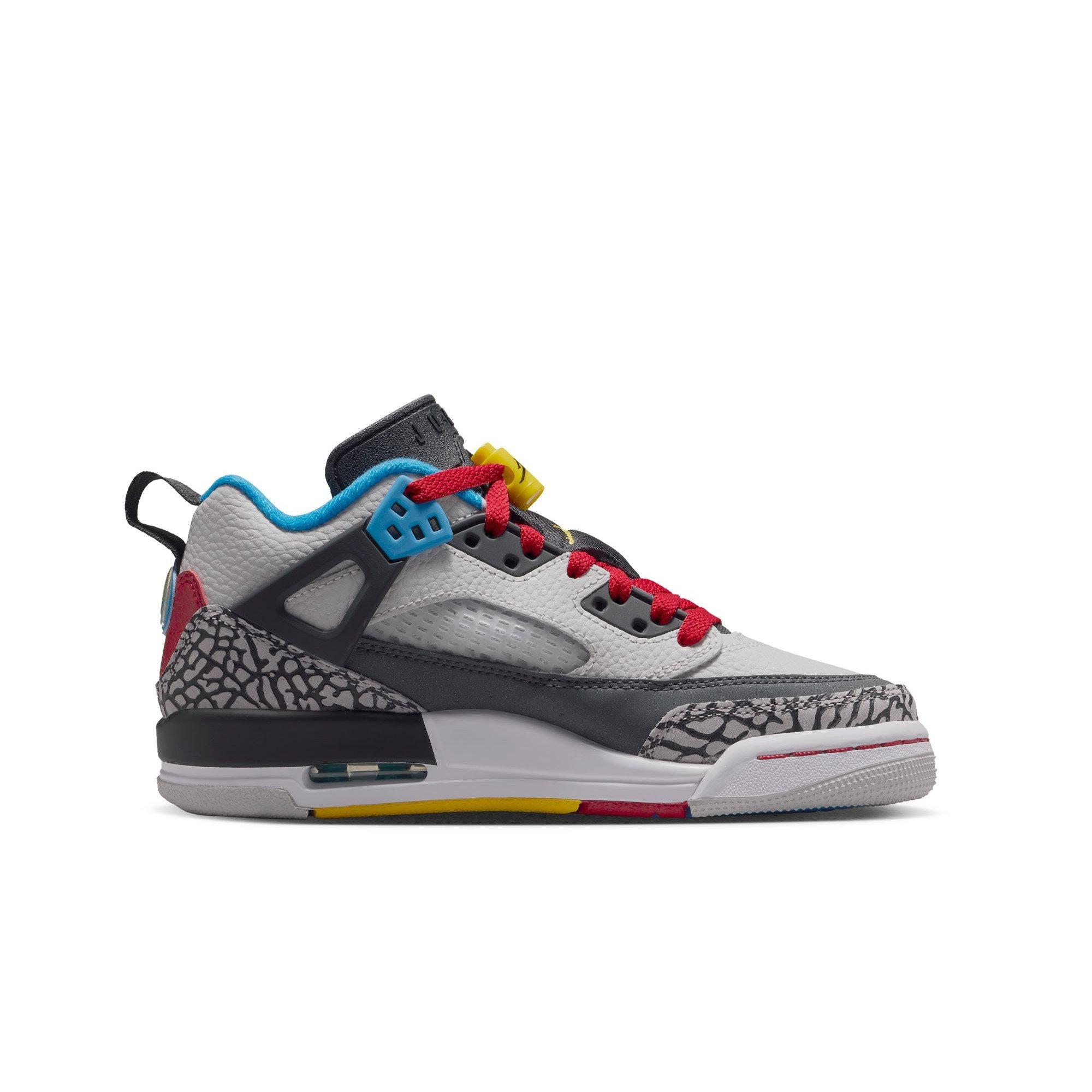Jordan Spizike Low SE Grade School Boys' "Neutral Grey/Varsity Maize/Surf Blue" Shoe
