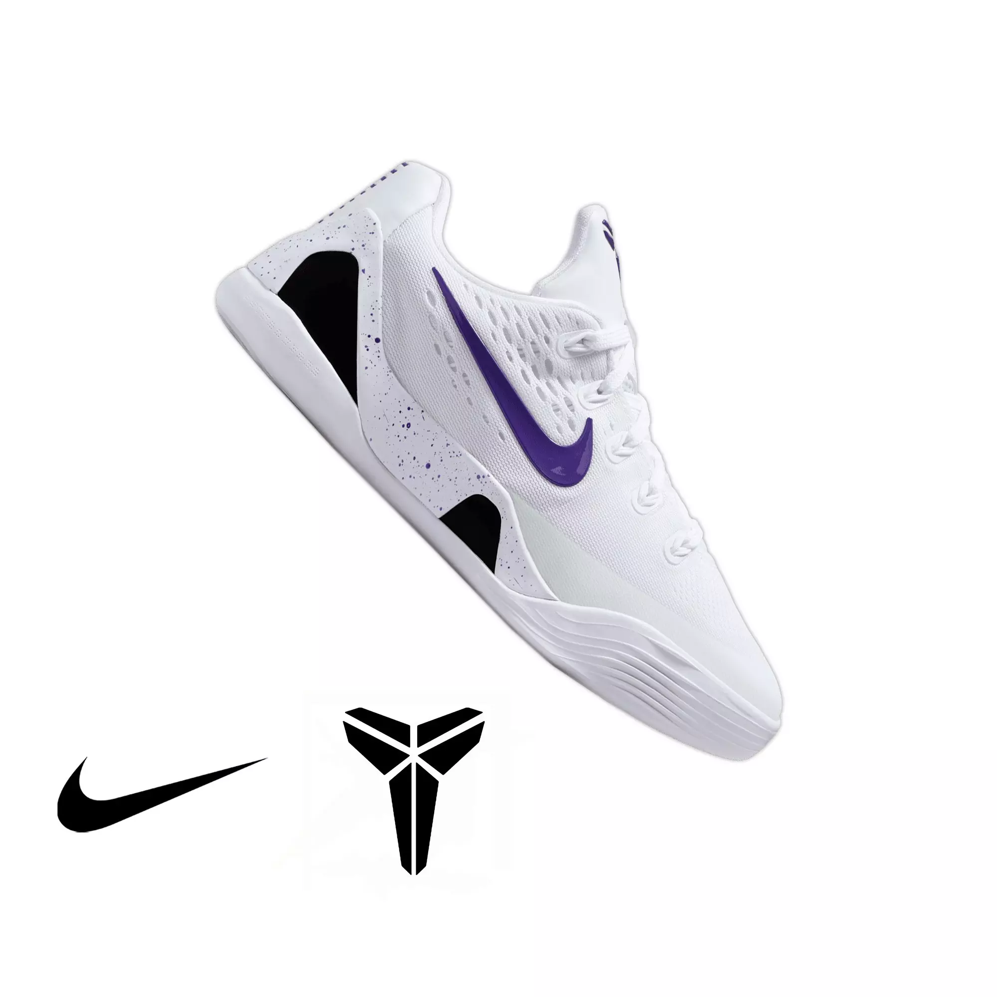 Nike Kobe IX "Court Purple" Grade School Kids' Basketball Shoe - WHITE/COURT PURPLE