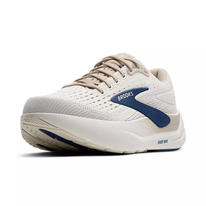 Brooks Ghost Max 3 "Coconut/Chateau/Navy" Men's Running Shoe - WHITE/BLUE