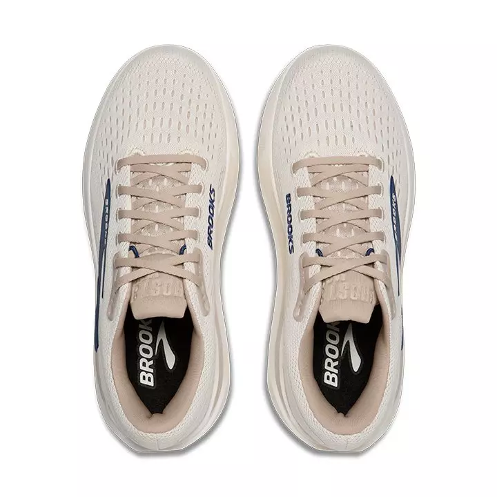 Brooks Ghost Max 3 "Coconut/Chateau/Navy" Men's Running Shoe - WHITE/BLUE