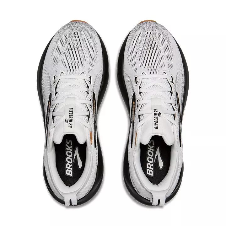 Brooks Glycerin 22 "White/Black/Gum" Men's Running Shoe - WHITE/BLACK