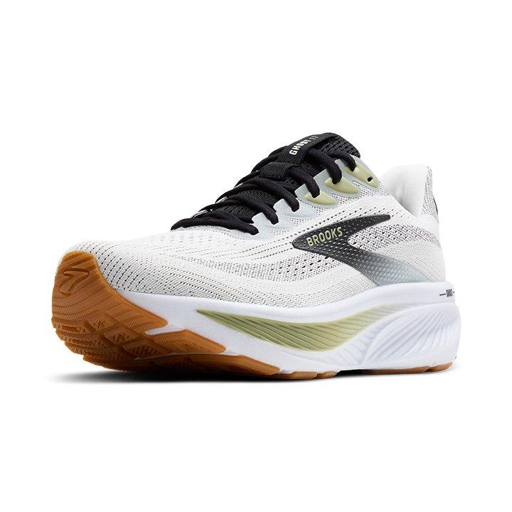 Brooks Ghost 17 "White/Pink Clay/Gecko" Men's Running Shoe - WHITE/BLACK/GREEN Thumbnail View 8