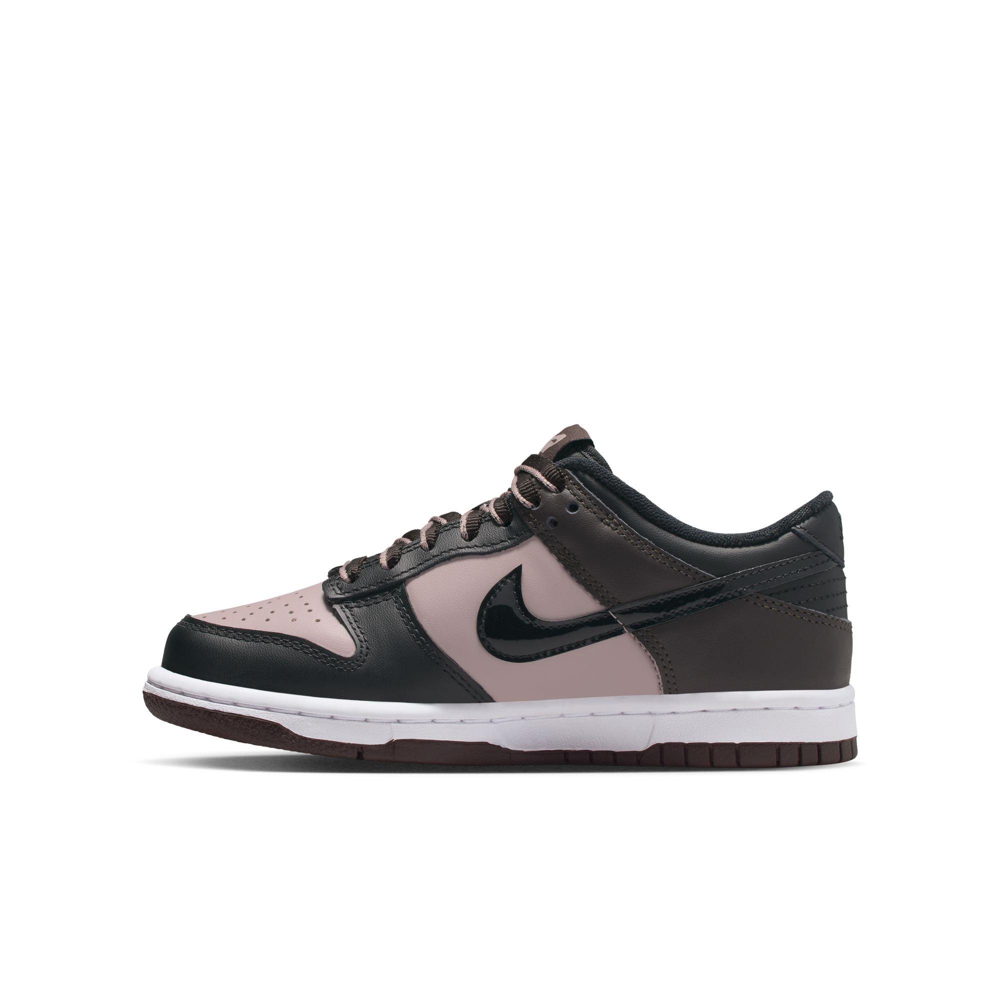 Nike Dunk Low SE Grade School Kids' "Particle Rose/Black/Velvet Brown/White" Shoe