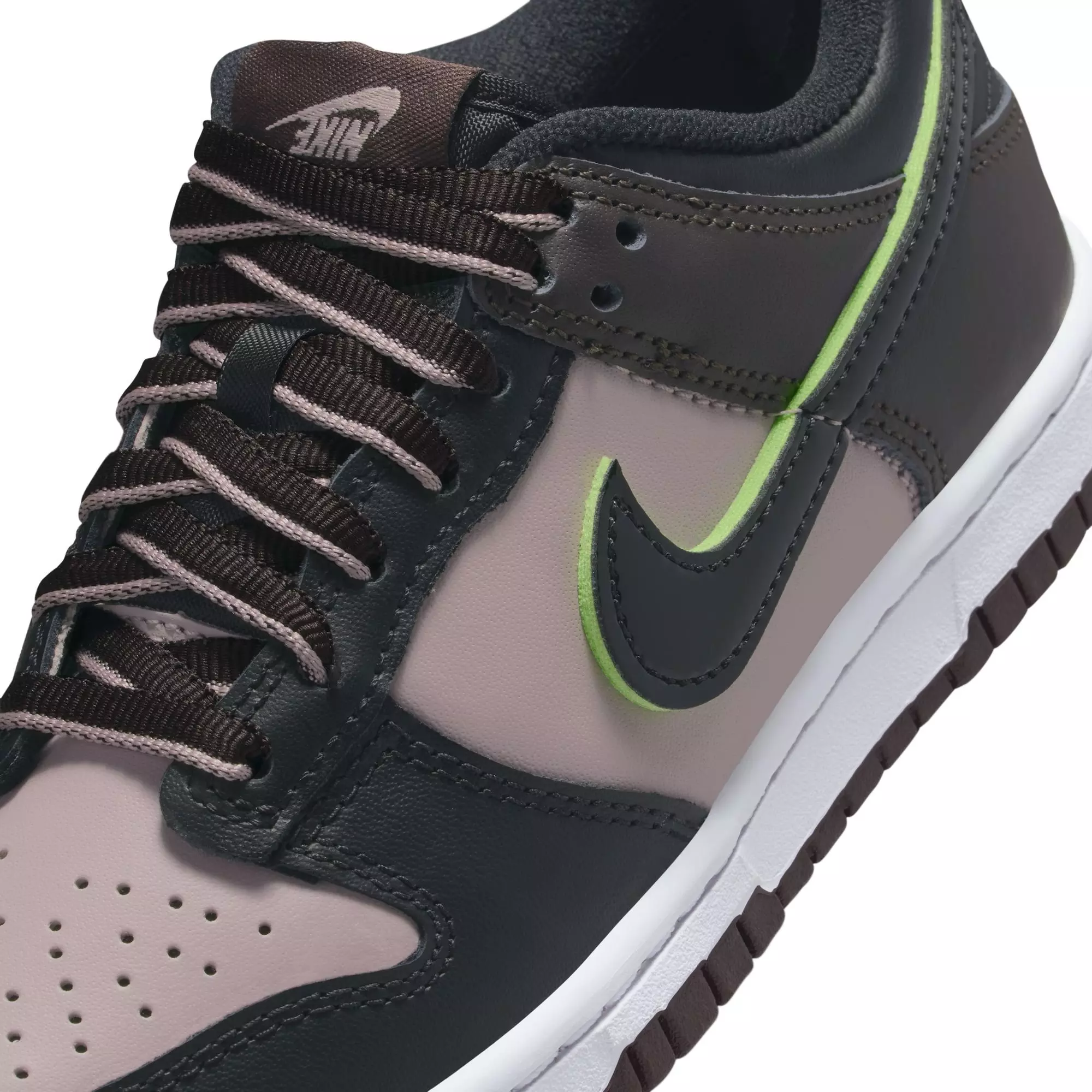 Nike Dunk Low SE "Particle Rose/Black/Velvet Brown/White" Grade School Kids' Shoe - PARTICLE ROSE