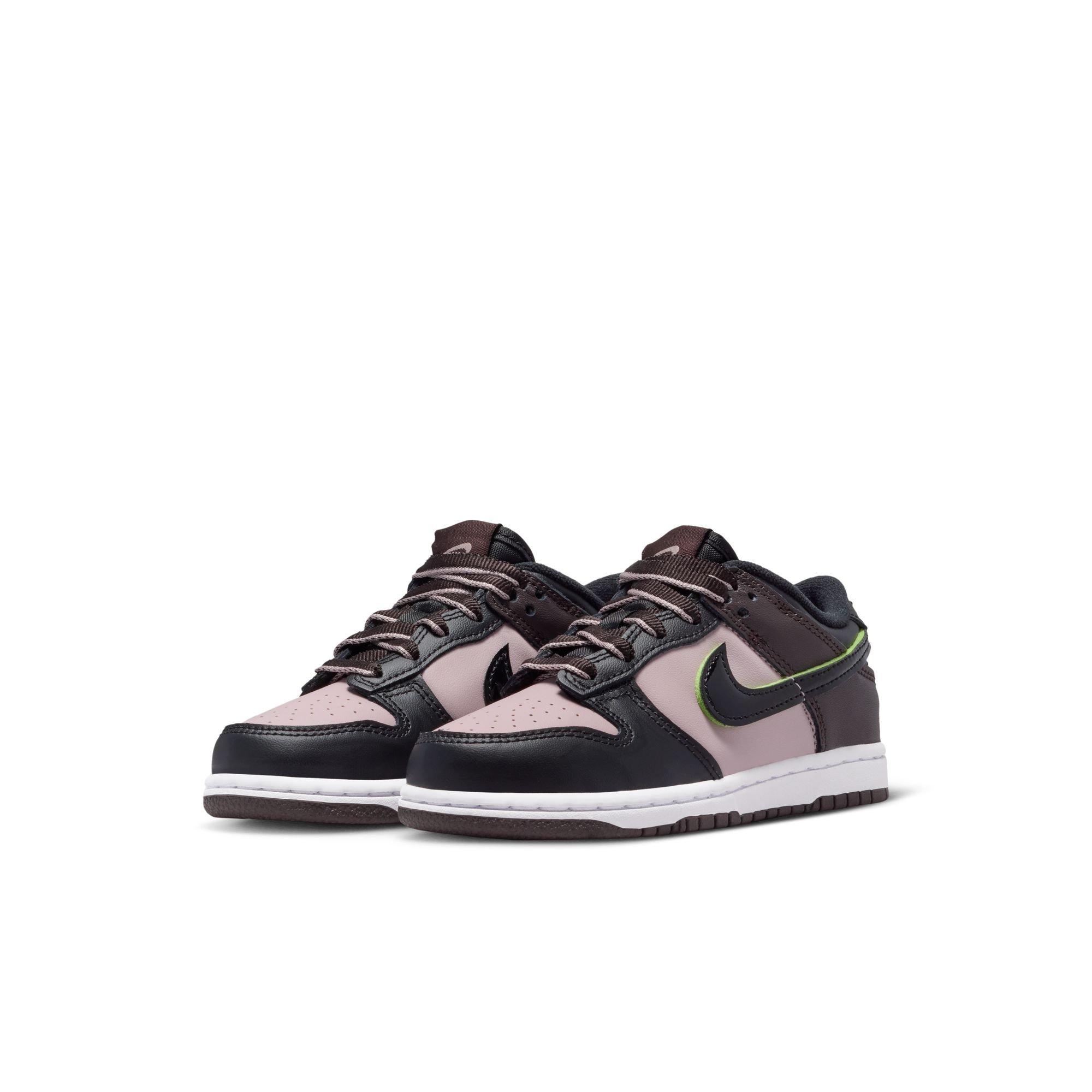 Nike Dunk Low SE Preschool Boys' "Particle Rose/Black/Velvet Brown/White" Shoe