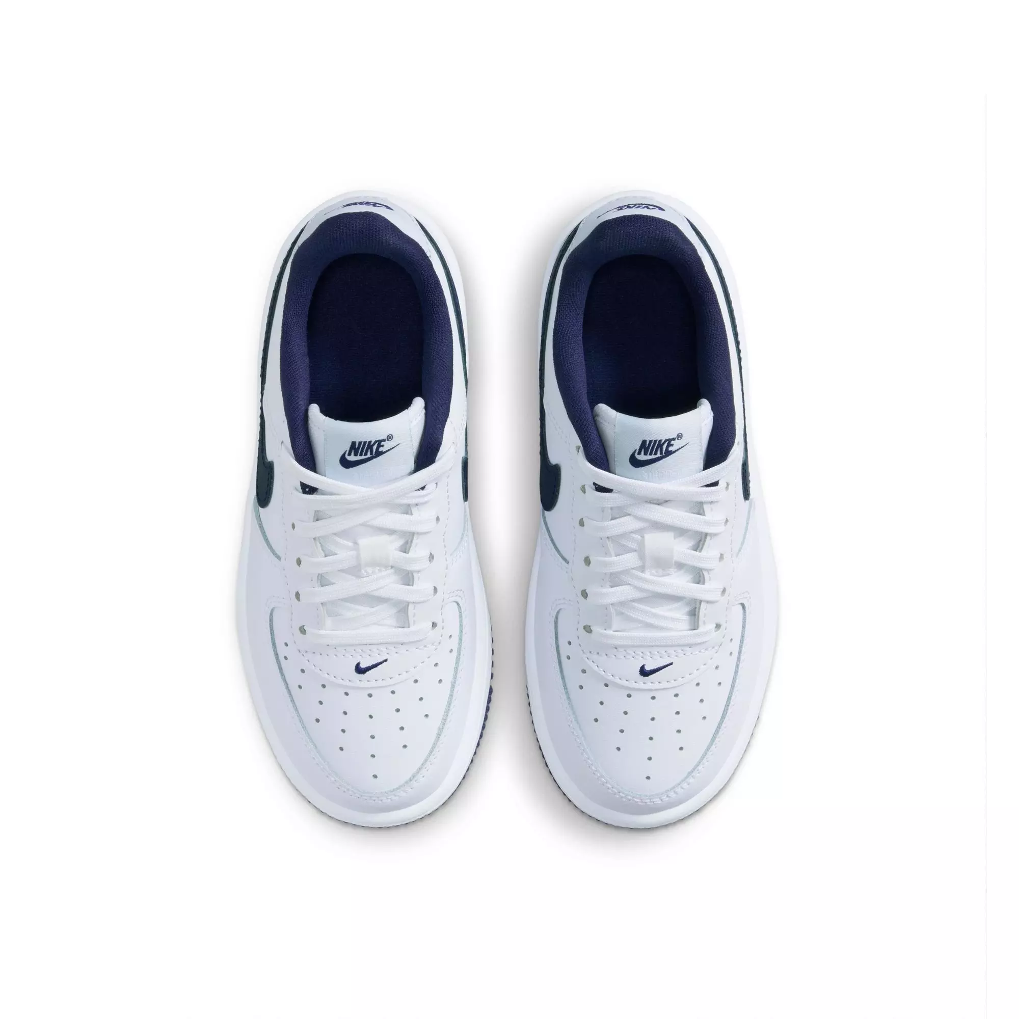 Nike Air Force 1 Low "White/Midnight Navy/Football Grey" Preschool Boys' Shoe - WHITE/BLUE