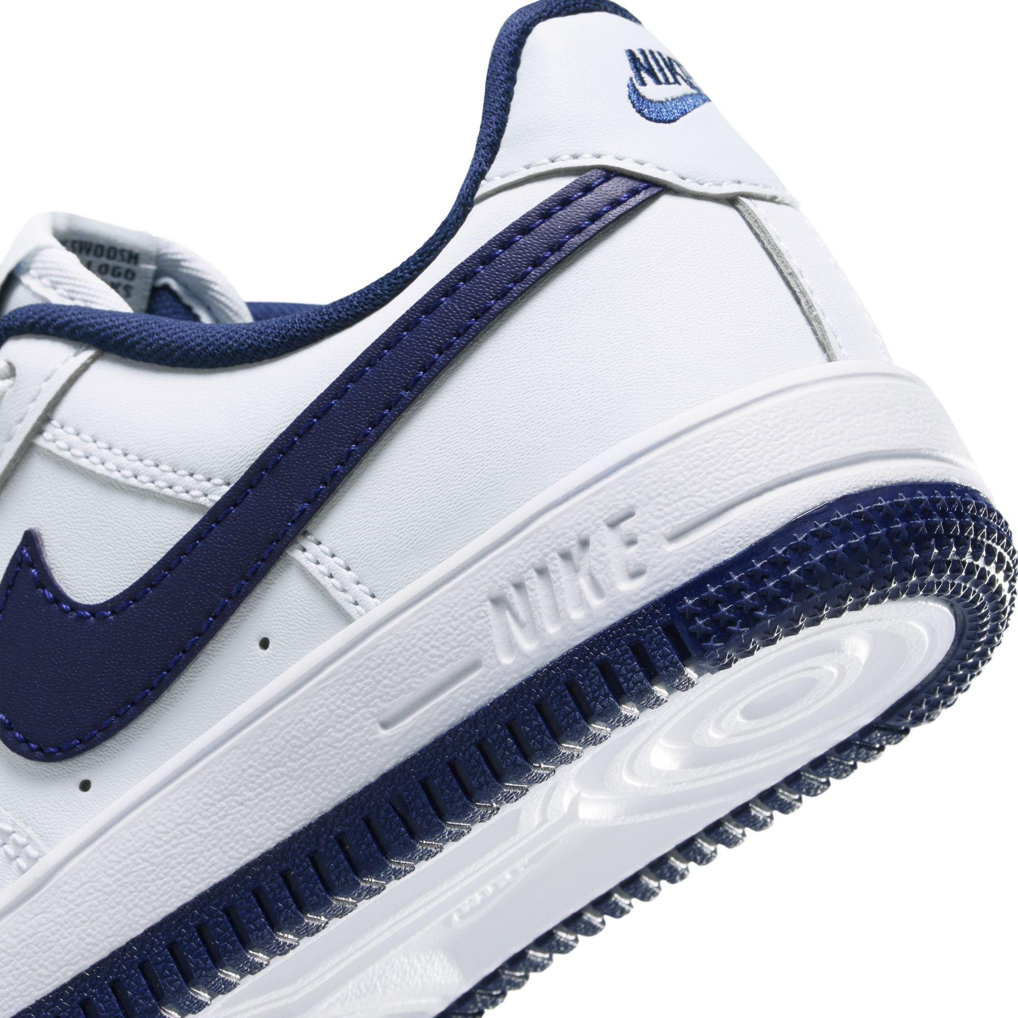 Nike Air Force 1 Low Preschool Boys' "White/Midnight Navy/Football Grey" Shoe