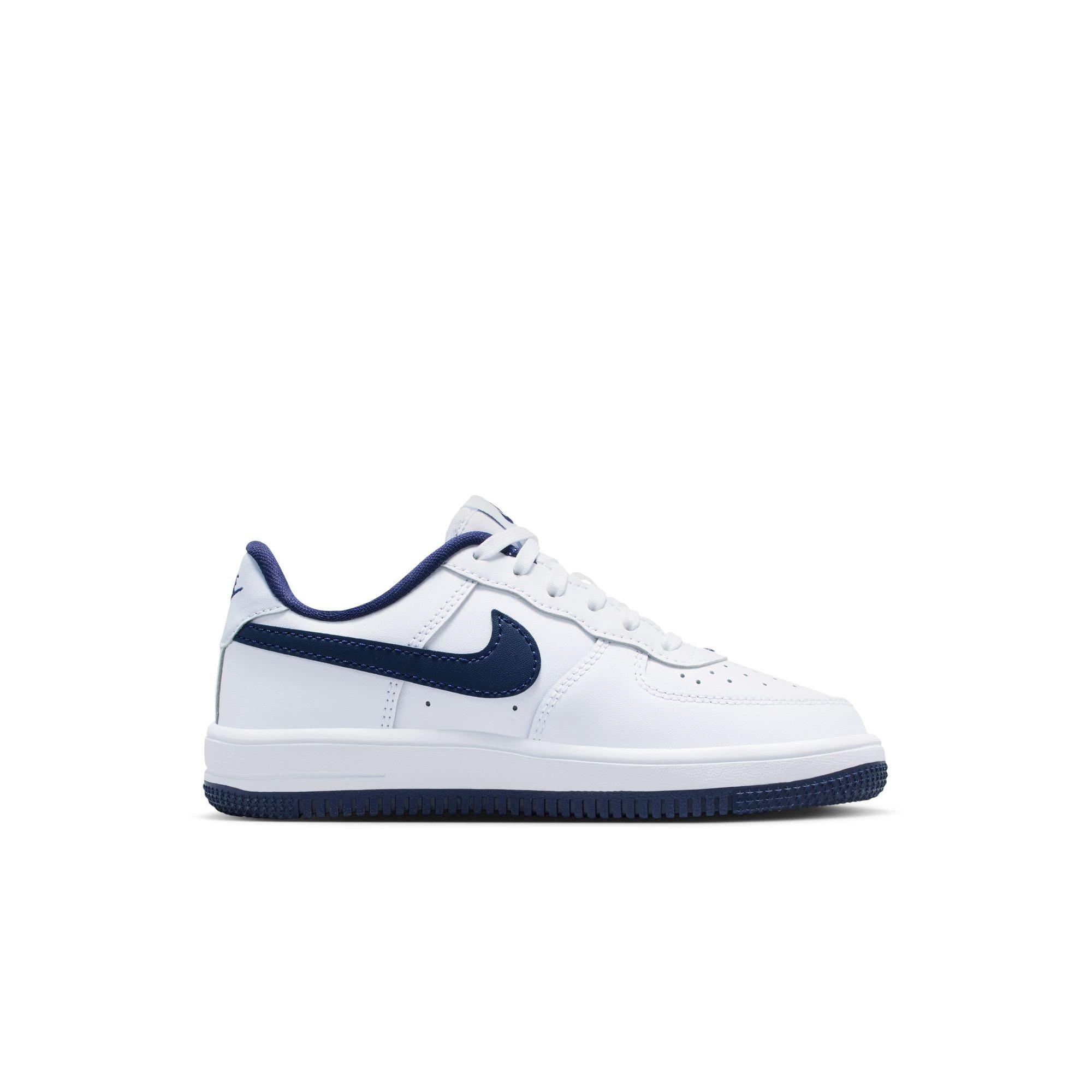 Nike Air Force 1 Low Preschool Boys' "White/Midnight Navy/Football Grey" Shoe