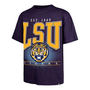 '47 LSU Tigers Hot Corner Short Sleeve Tee-Purple