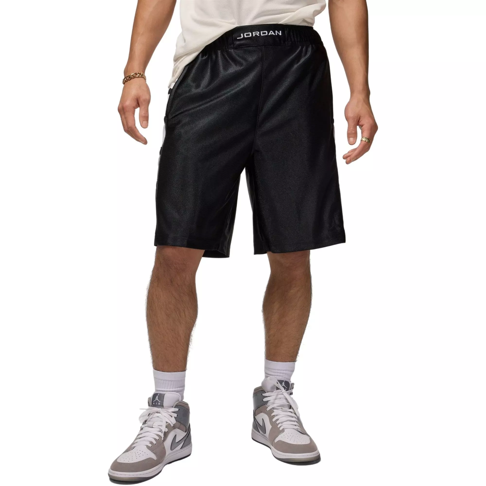 Jordan Men's Brooklyn Cat Scratch Shorts - Black/White - BLACK/WHITE