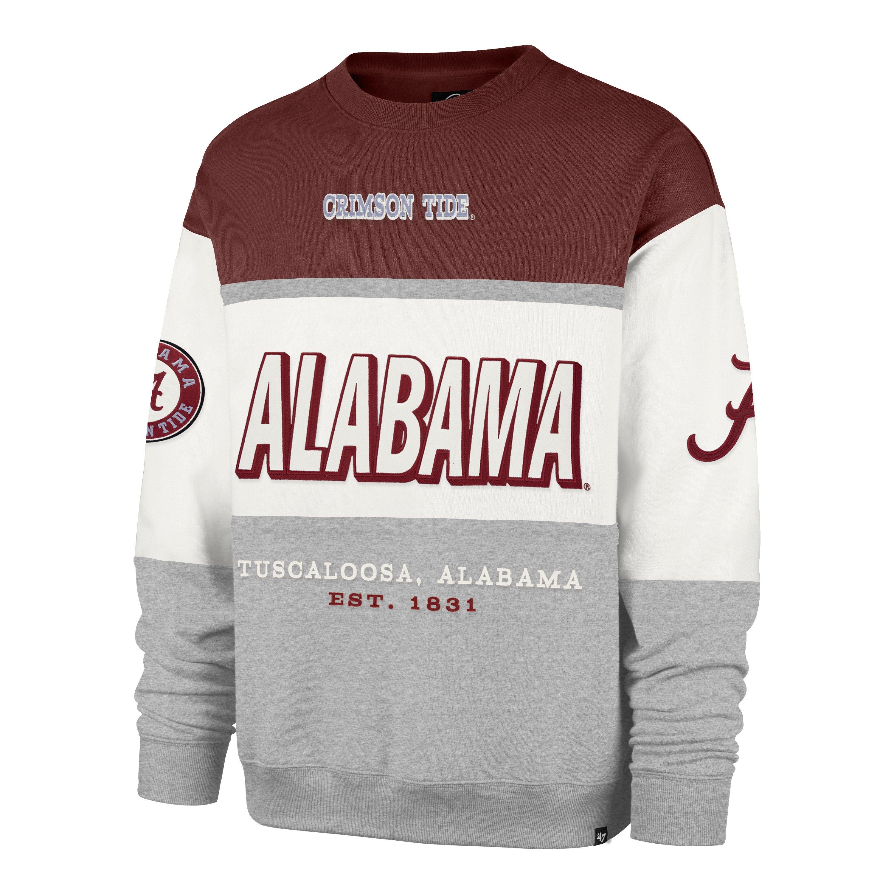 47 Alabama Crimson Tide Maximalist Crew Fleece Sweater - Red - RED Thumbnail View 1