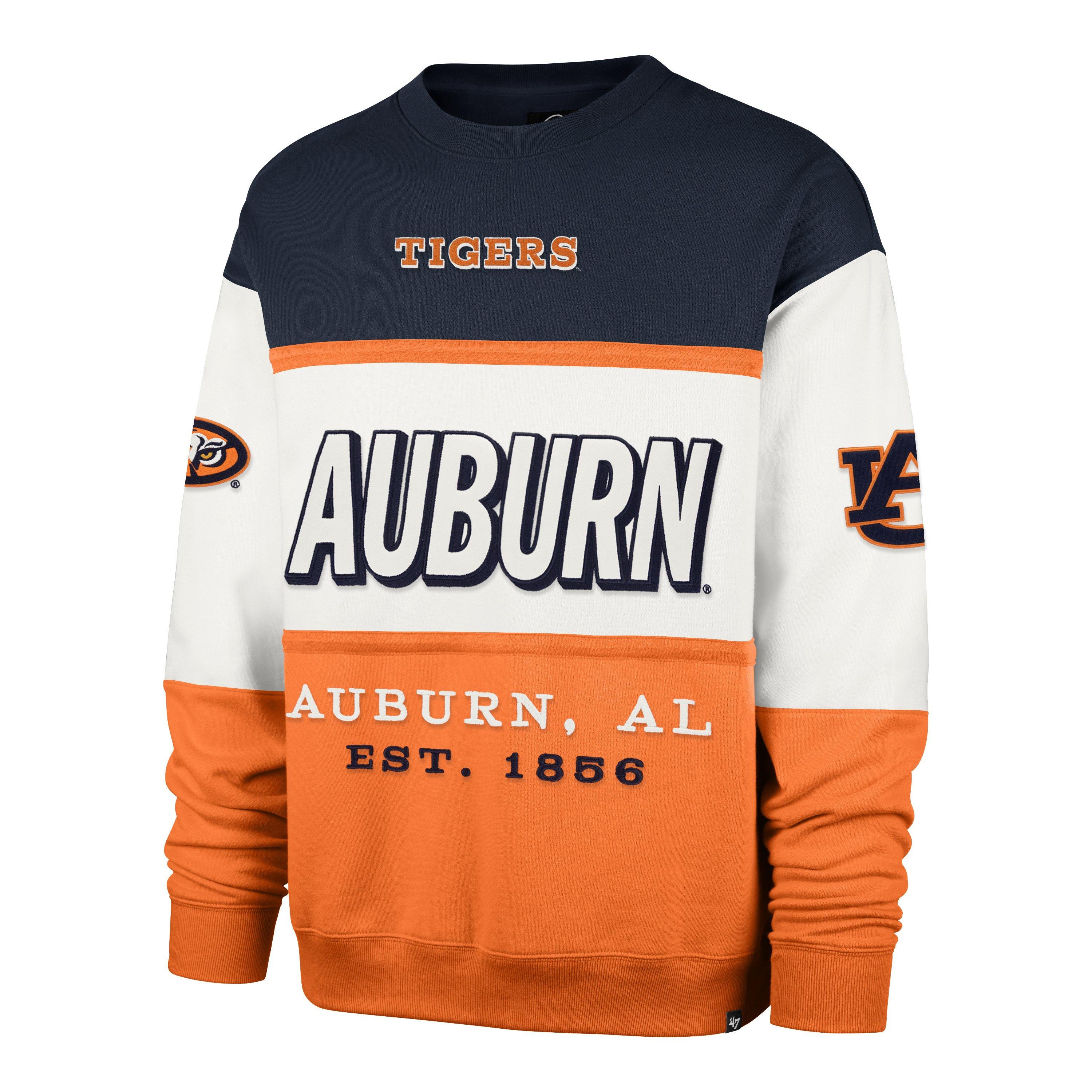 47 Auburn Tigers Maximalist Crew Fleece Sweater - Navy - NAVY Thumbnail View 1