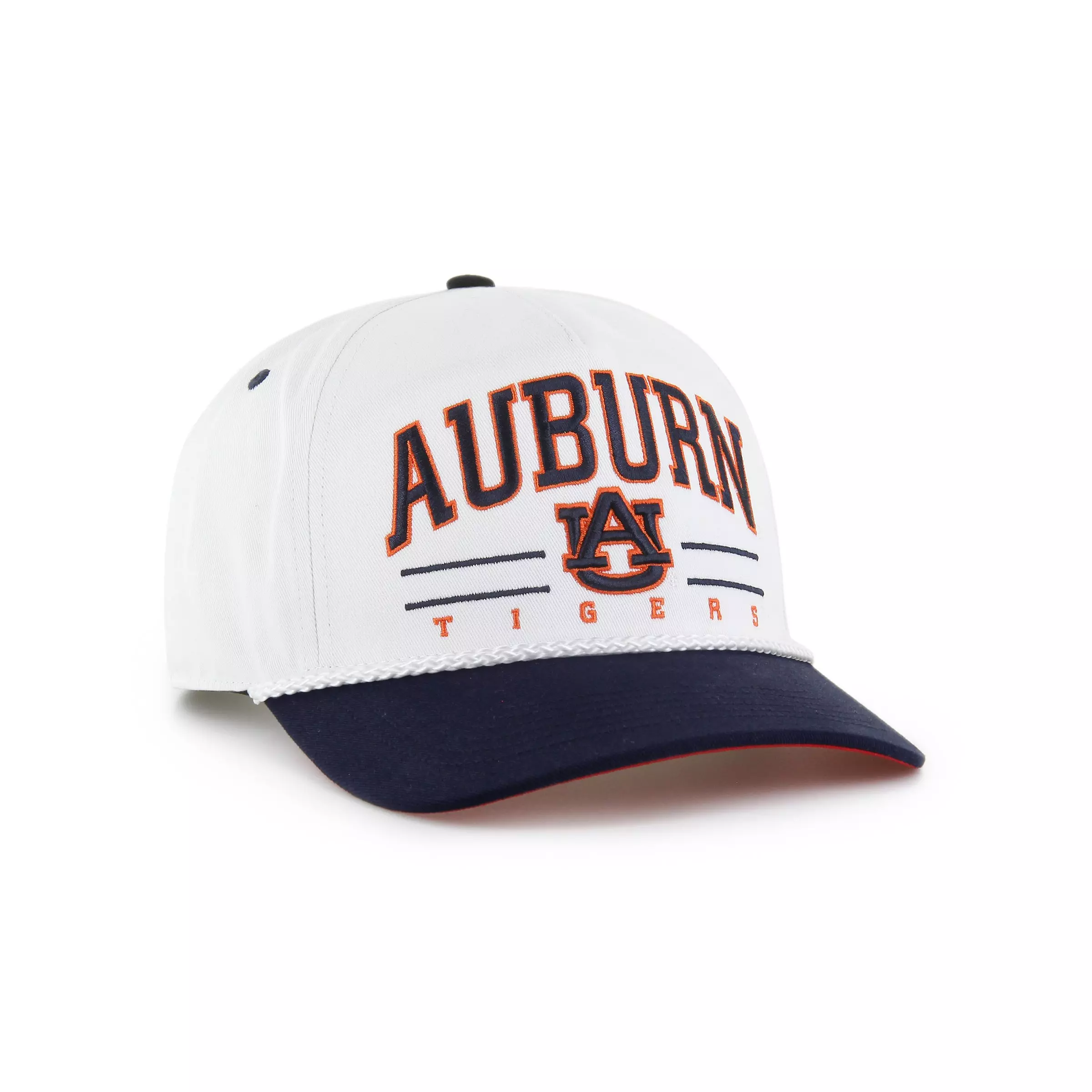 '47 Auburn Tigers Roscoe Rope Hitch Snapback Cap-White - WHITE