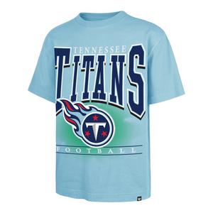 '47 Tennessee Titans Hot Corner Short Sleeve Tee-Light Blue
