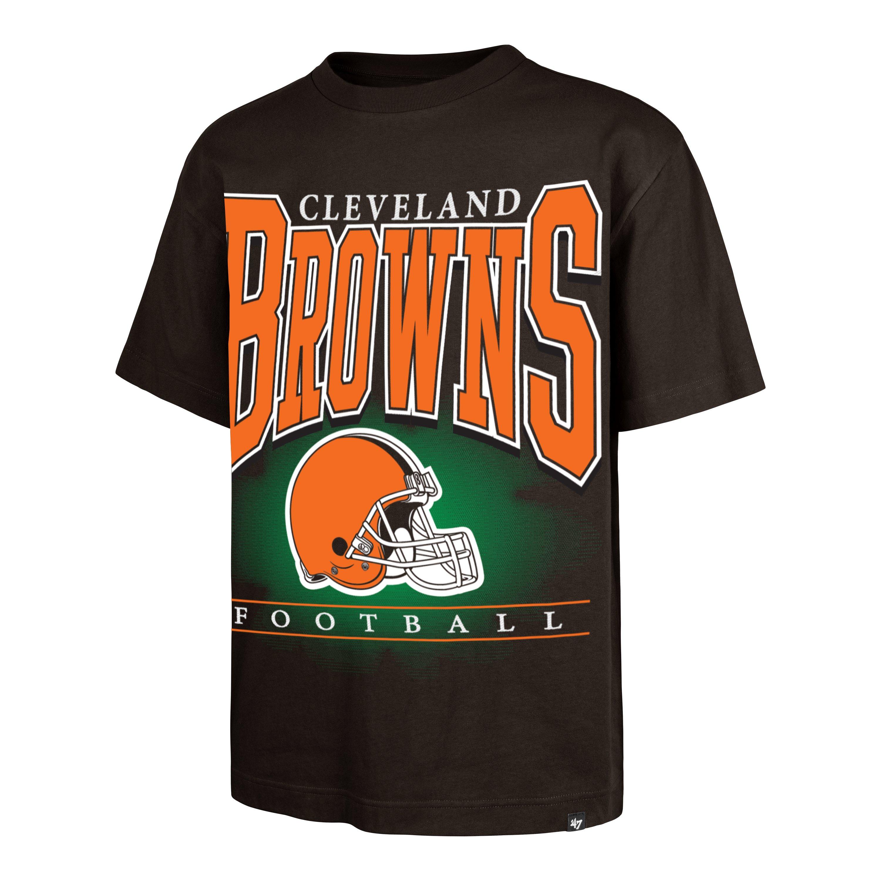 '47 Cleveland Browns Hot Corner Short Sleeve Tee-Brown - BROWN Thumbnail View 1