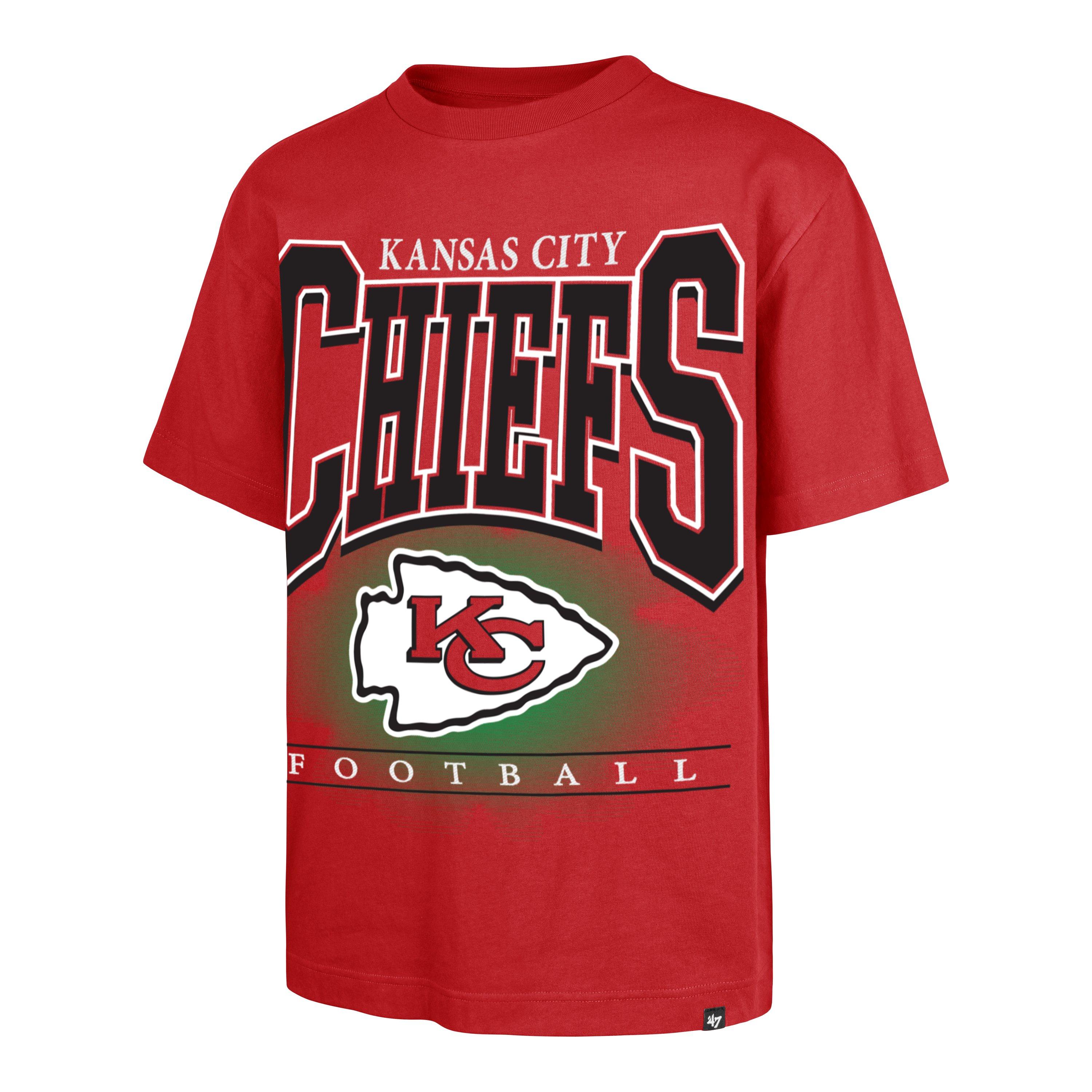 '47 Kansas City Chiefs Hot Corner Short Sleeve Tee-Red - RED Thumbnail View 1