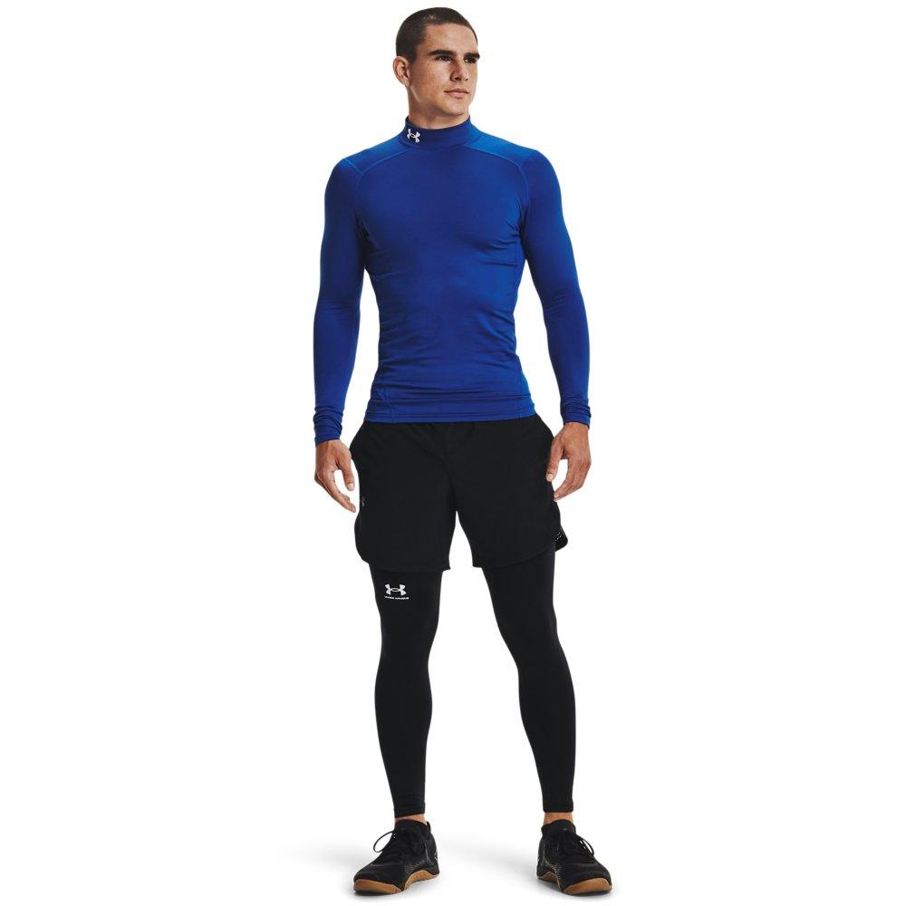 Under Armour Men's ColdGear Armour Mock Shirt - ROYAL/WHITE Thumbnail View 4
