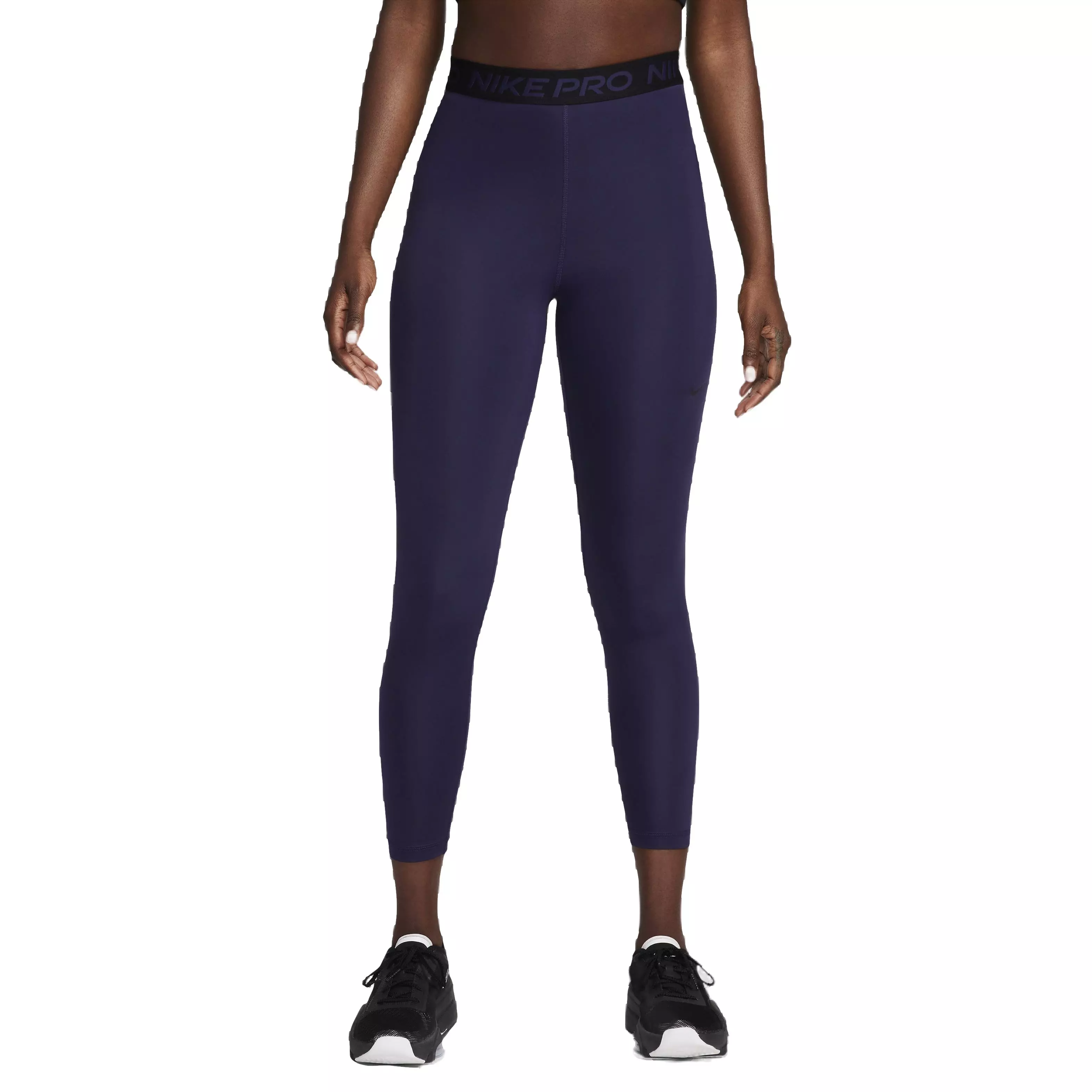 Nike Women's Pro 365 High-Rise 7/8 Mesh Panel Leggings - Purple - PURPLE