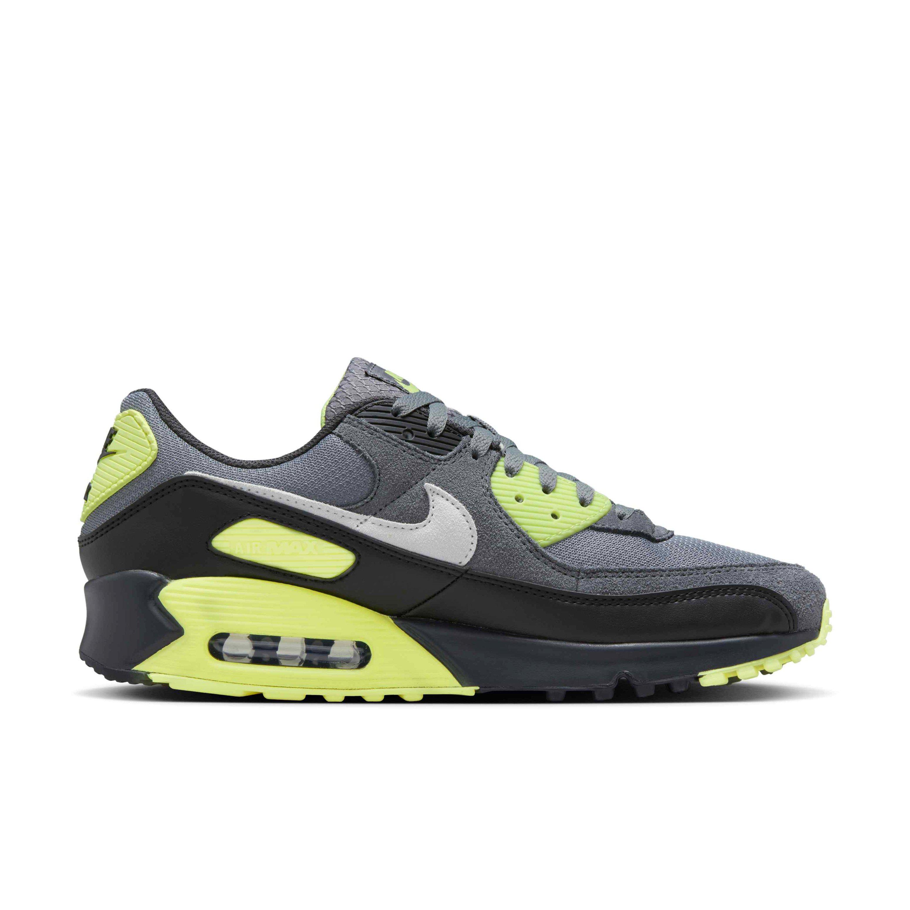 Nike Air Max 90 "Smoke Grey/Light Lemon Twist/Black/Photon Dust" Men's Shoe - GREY/LT LEMON/BLACK/DUST