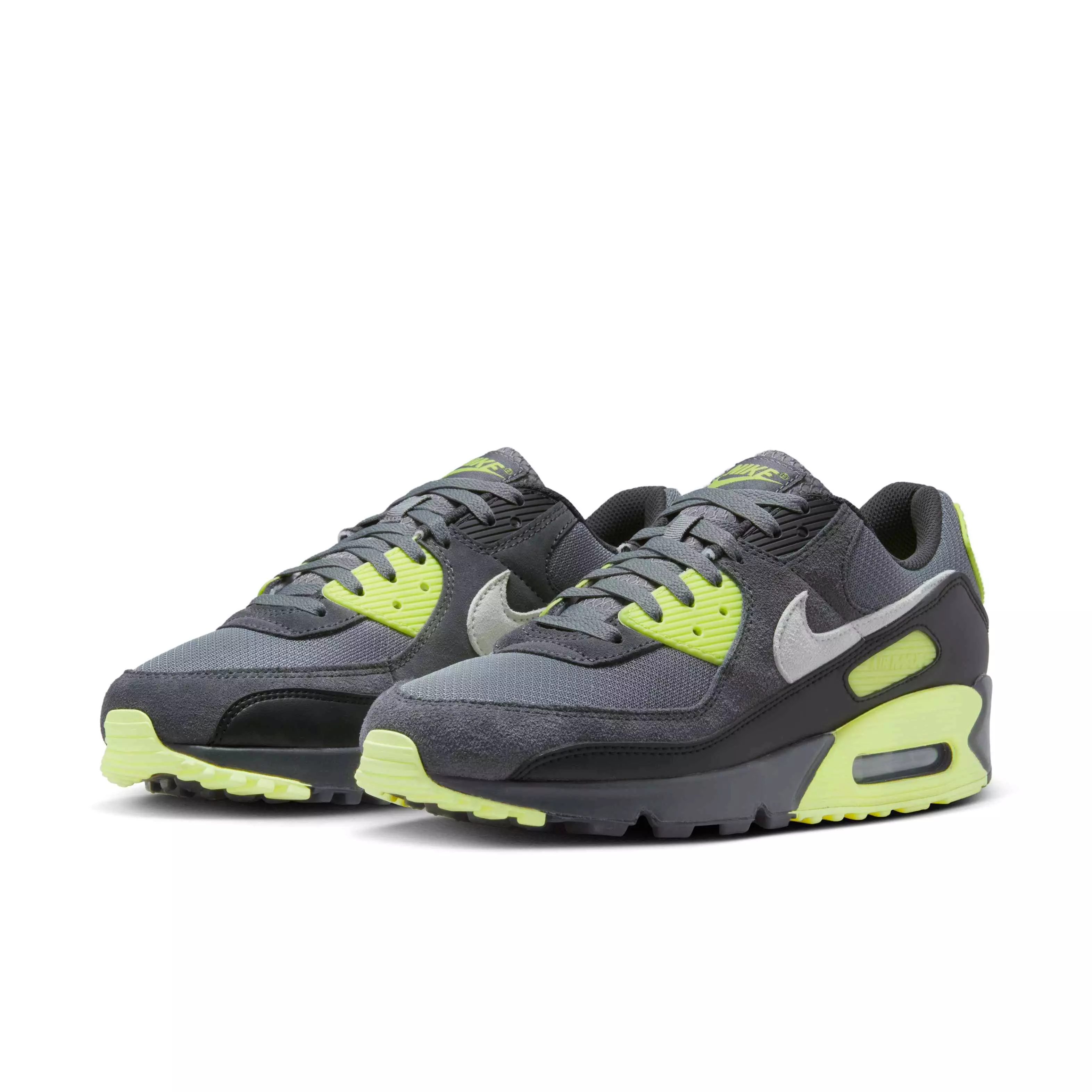Nike Air Max 90 "Smoke Grey/Light Lemon Twist/Black/Photon Dust" Men's Shoe - GREY/LT LEMON/BLACK/DUST