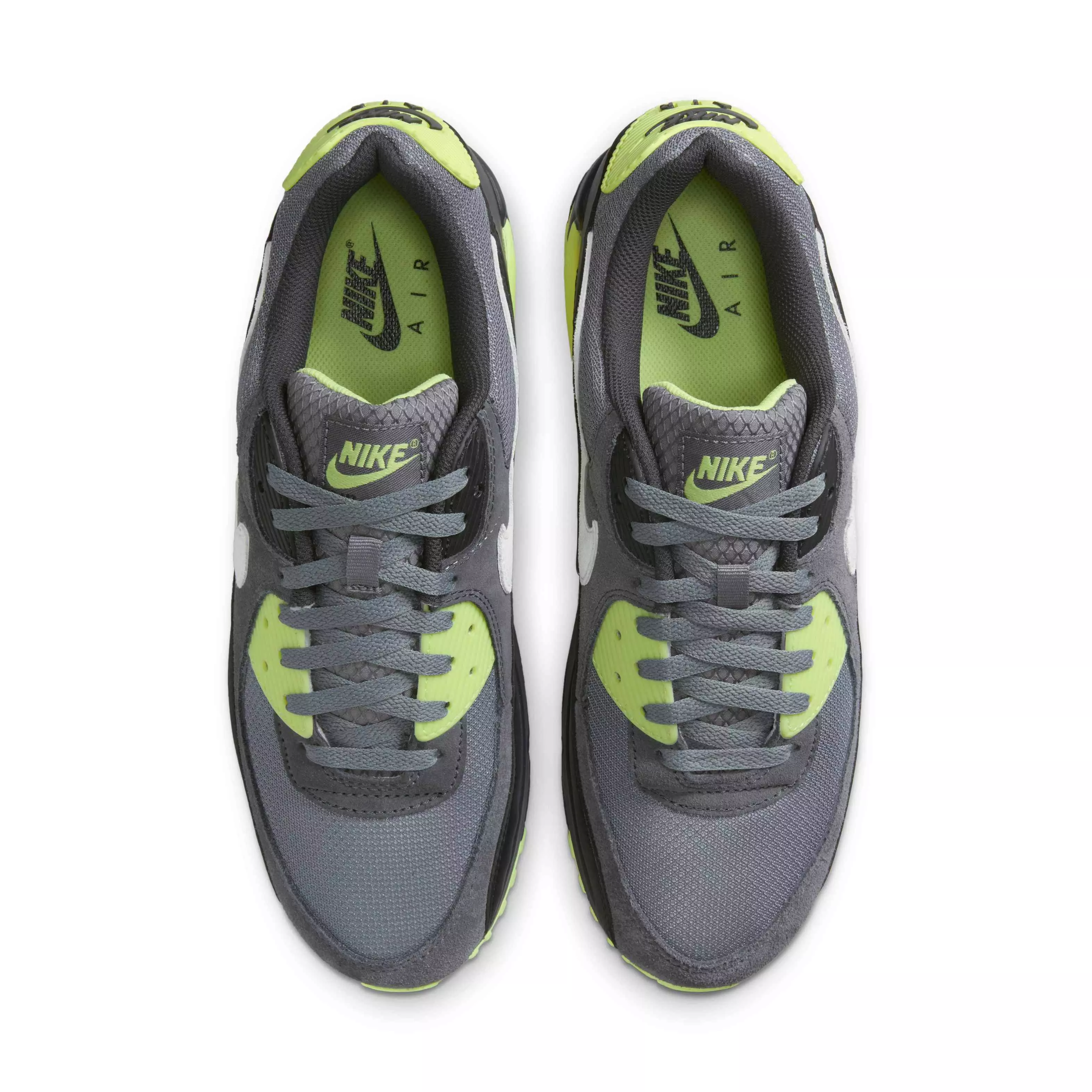 Nike Air Max 90 "Smoke Grey/Light Lemon Twist/Black/Photon Dust" Men's Shoe - GREY/LT LEMON/BLACK/DUST