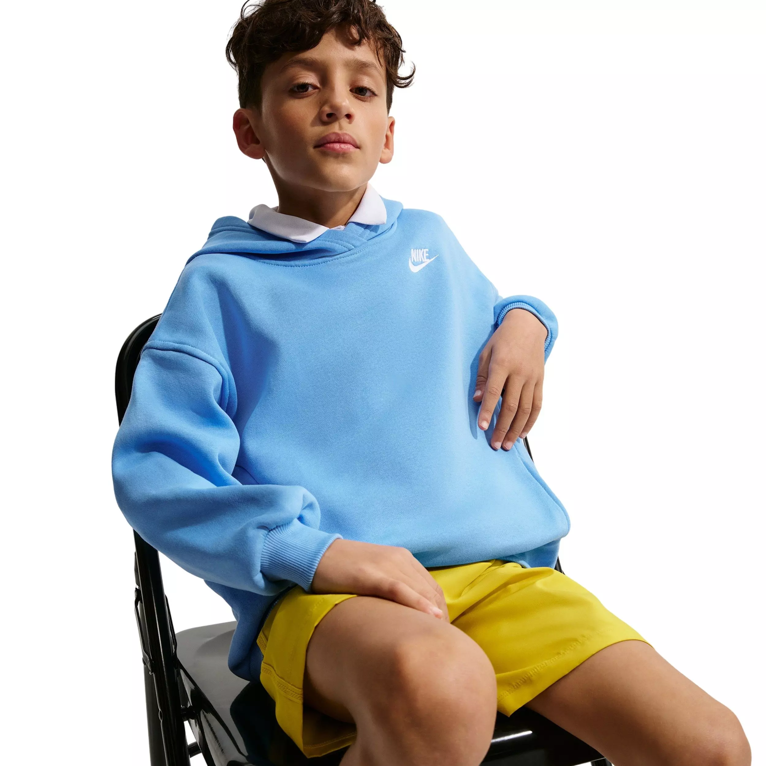 Nike Big Girls' Sportswear Club Fleece Oversized Hoodie - Blue - BLUE