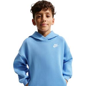 Nike Big Girls' Sportswear Club Fleece Oversized Pullover Hoodie -Blue